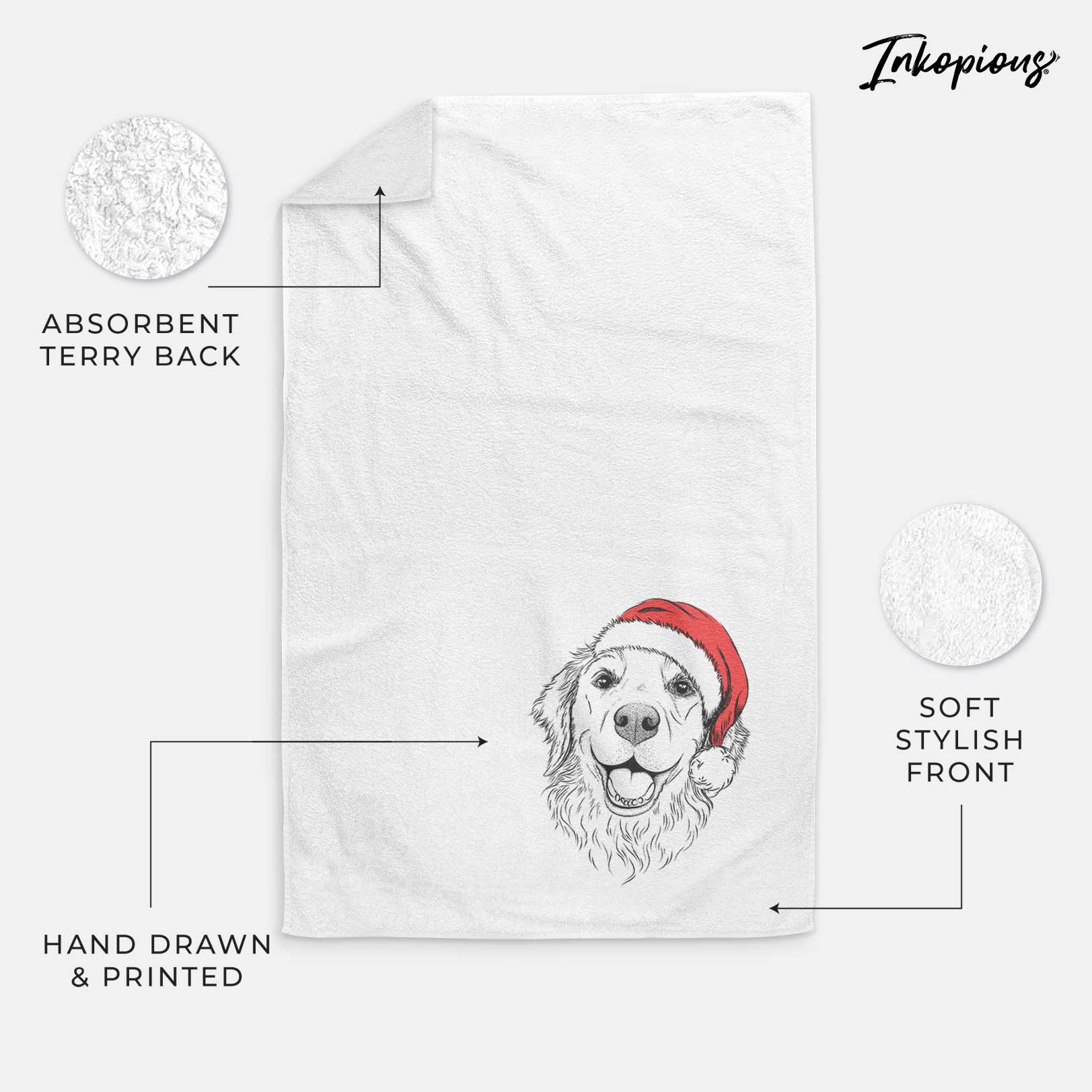 Legend the Golden Retriever Decorative Hand Towel