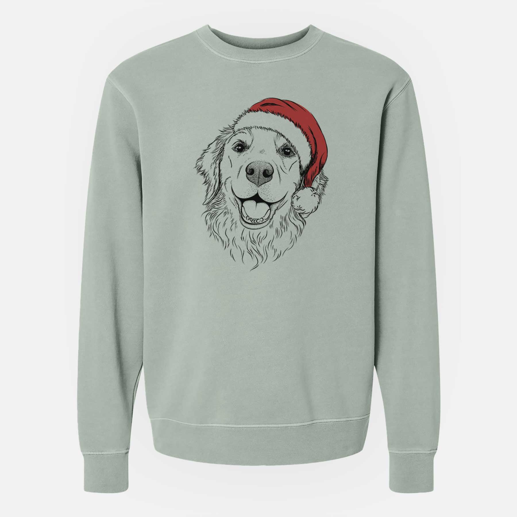 Santa Legend the Golden Retriever - Unisex Pigment Dyed Crew Sweatshirt