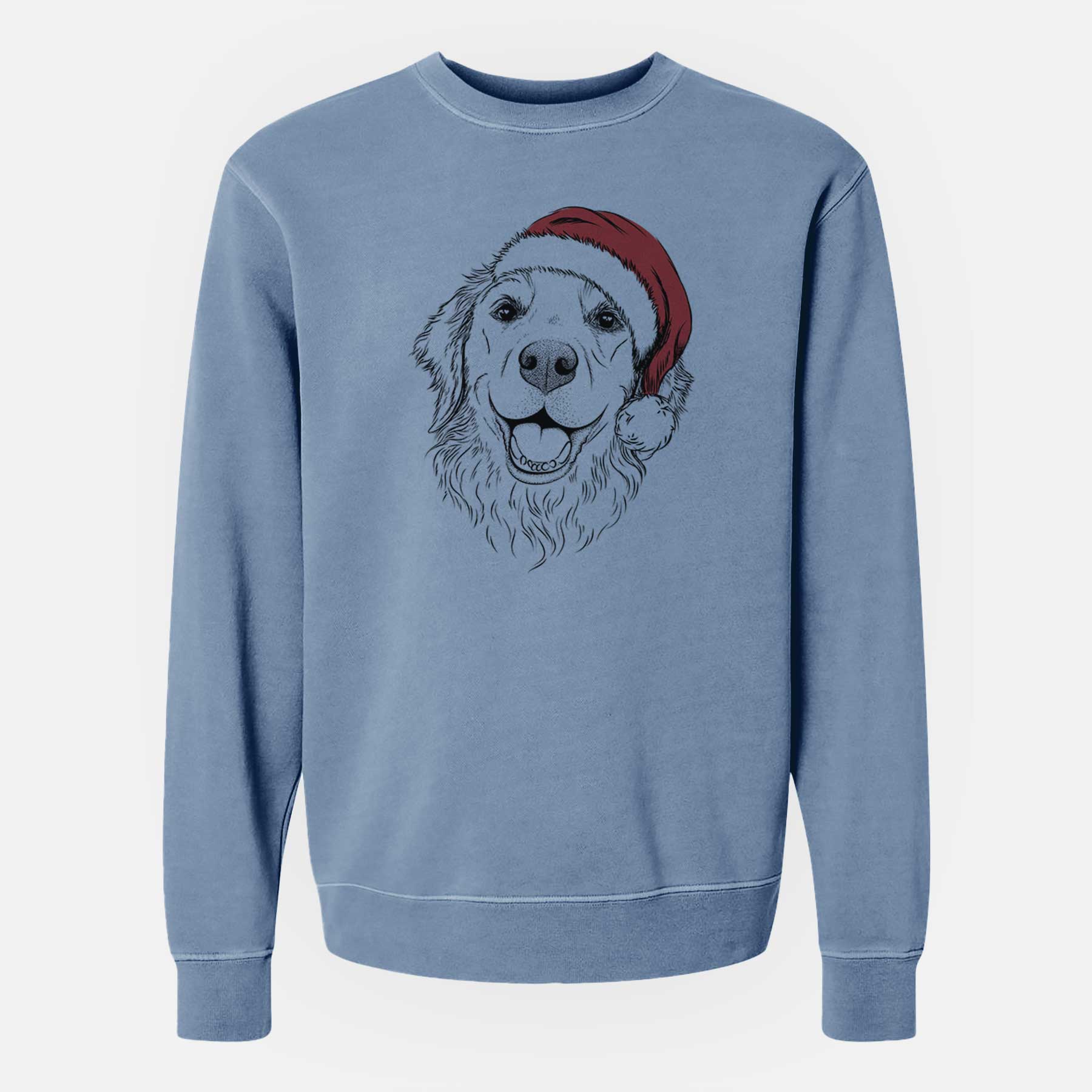 Santa Legend the Golden Retriever - Unisex Pigment Dyed Crew Sweatshirt