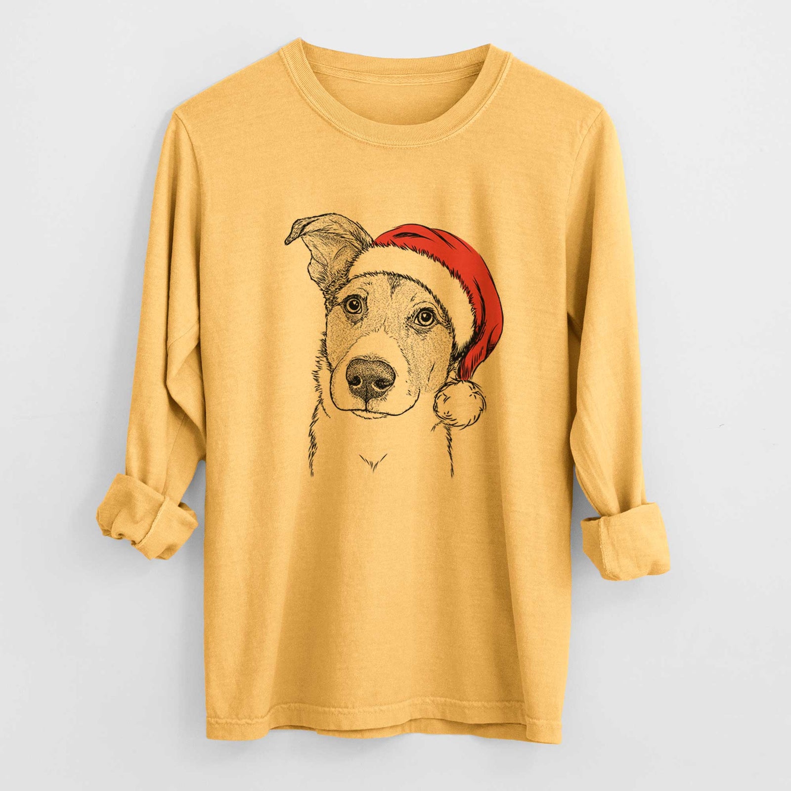 Santa Leia the Mixed Breed - Heavyweight 100% Cotton Long Sleeve