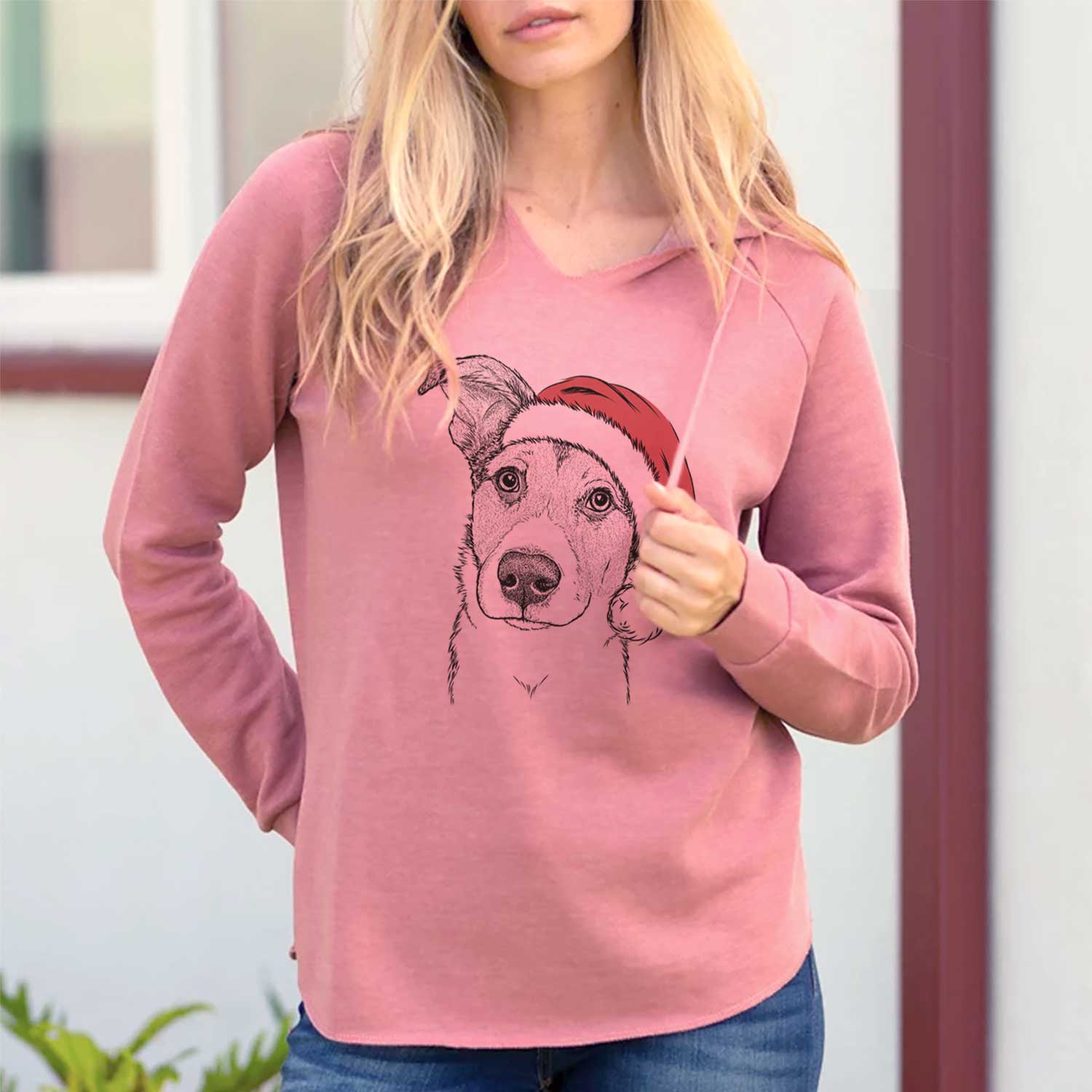 Santa Leia the Mixed Breed - Cali Wave Hooded Sweatshirt