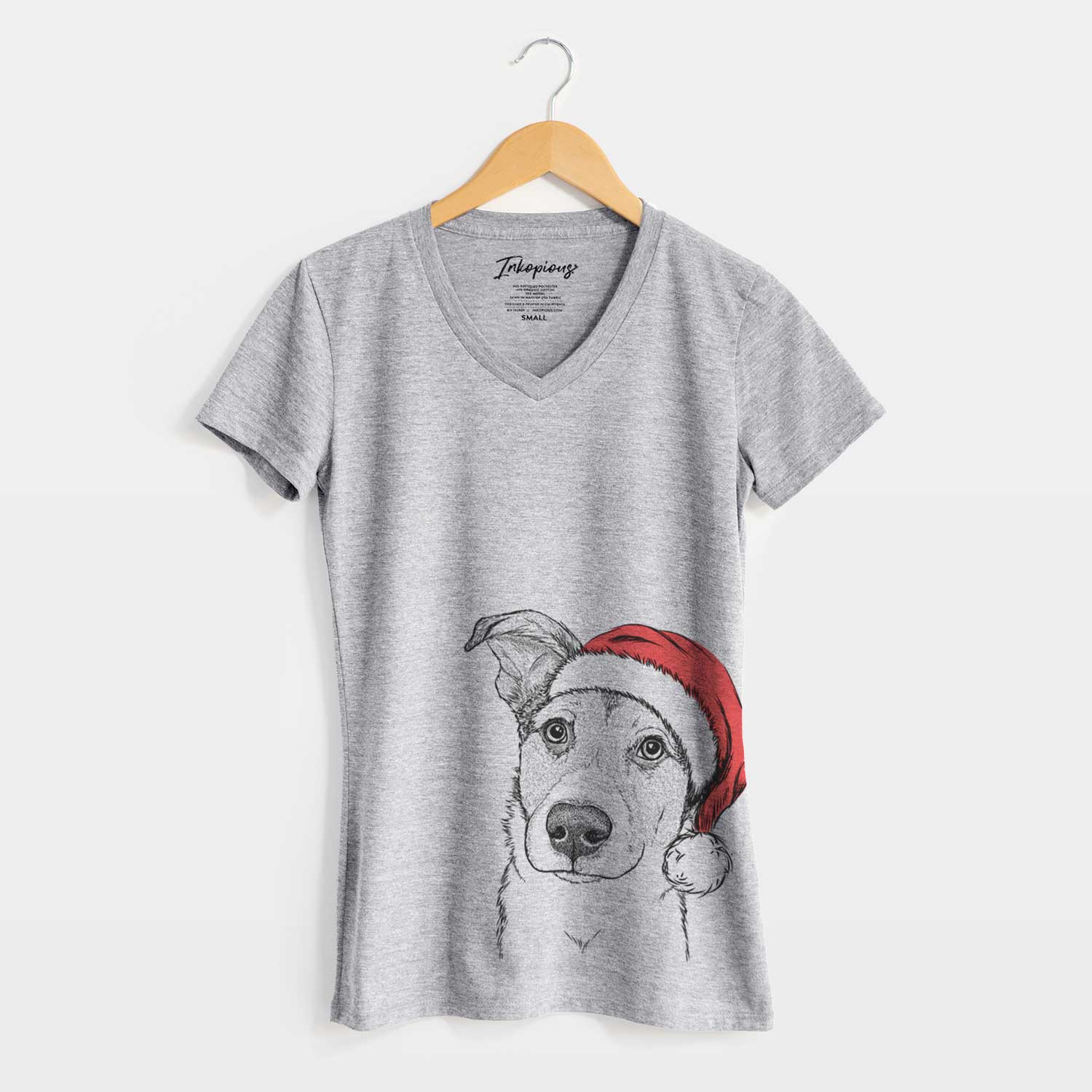 Santa Leia the Mixed Breed - Women's V-neck Shirt