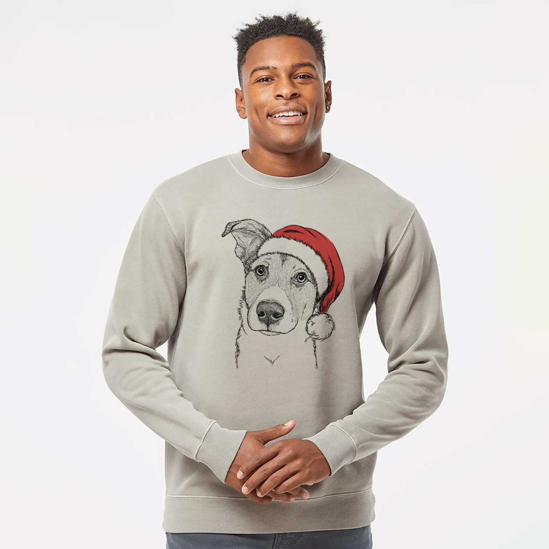 Santa Leia the Mixed Breed - Unisex Pigment Dyed Crew Sweatshirt