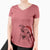 Santa Leia the Mixed Breed - Women's V-neck Shirt