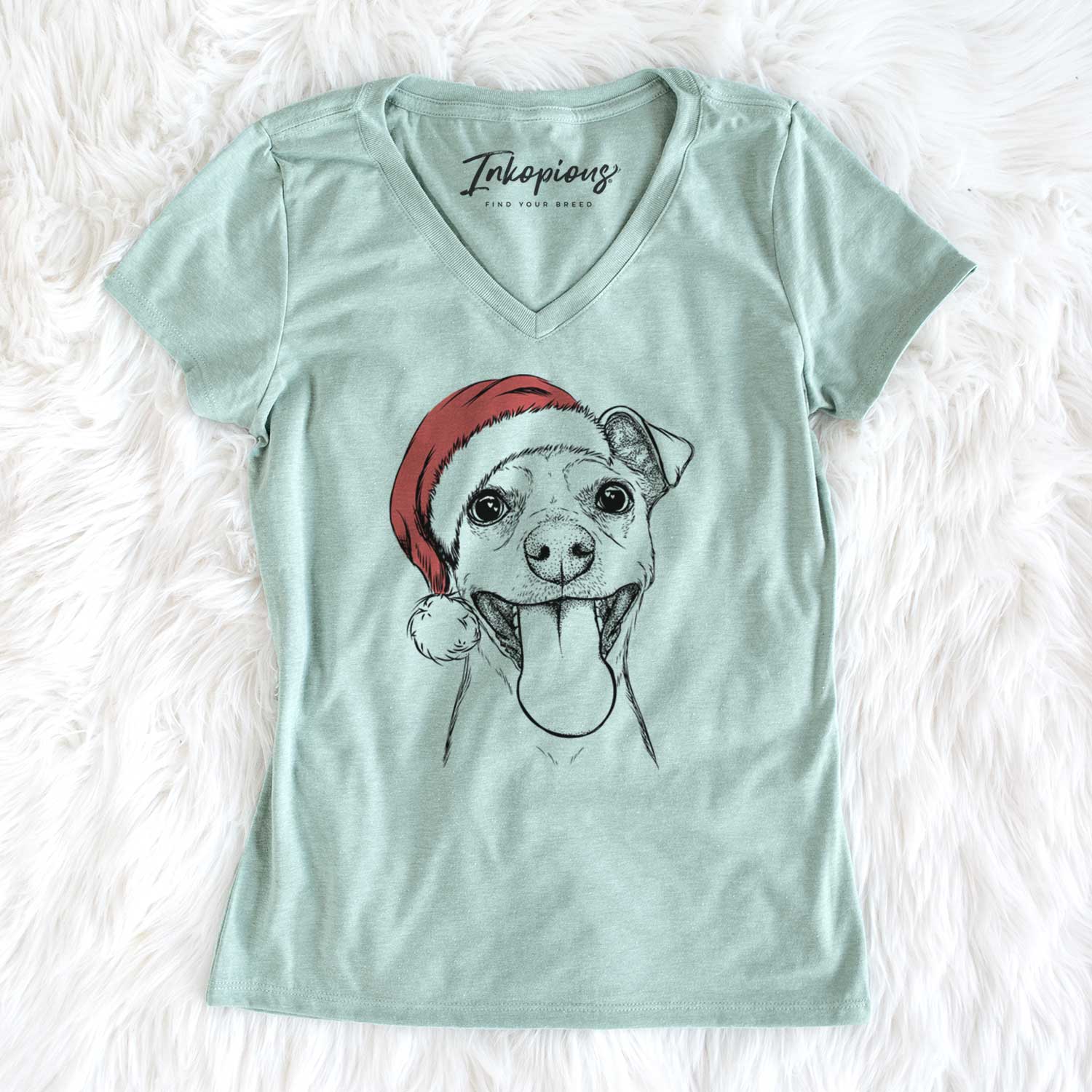 Santa Lemmie the Mixed Breed - Women's V-neck Shirt