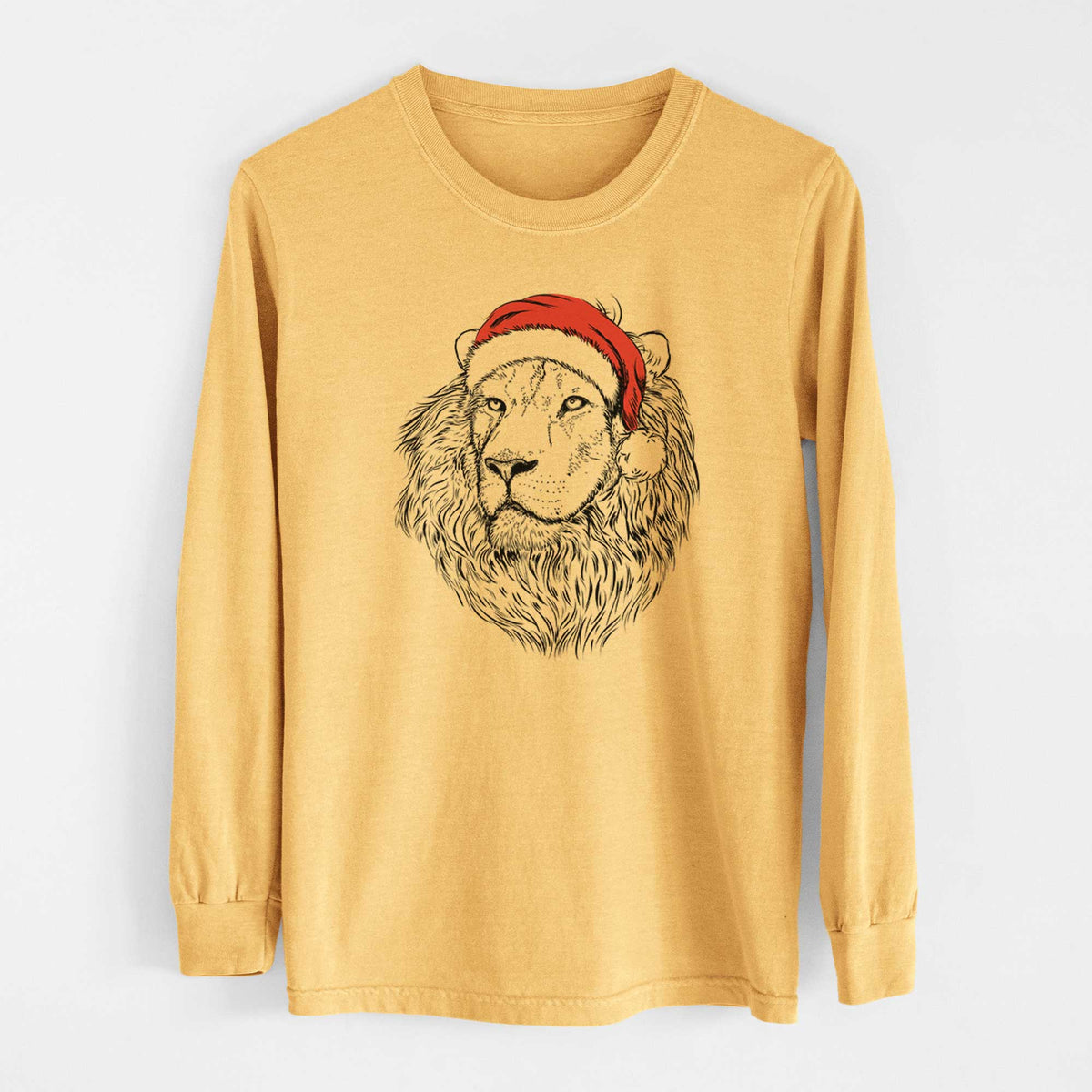 Santa Lenny the Lion - Heavyweight 100% Cotton Long Sleeve