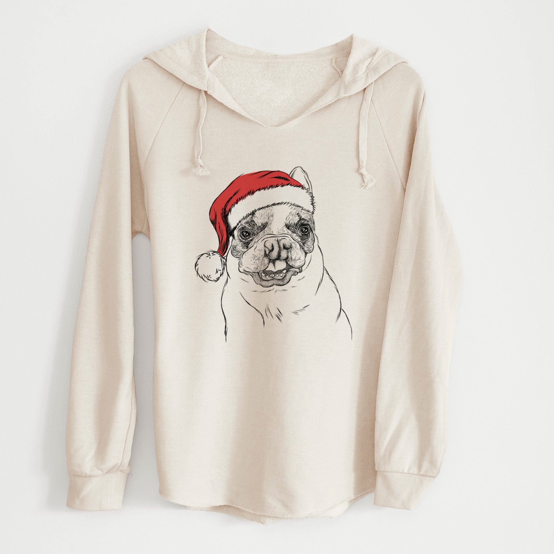 Santa Lentil the French Bulldog - Cali Wave Hooded Sweatshirt