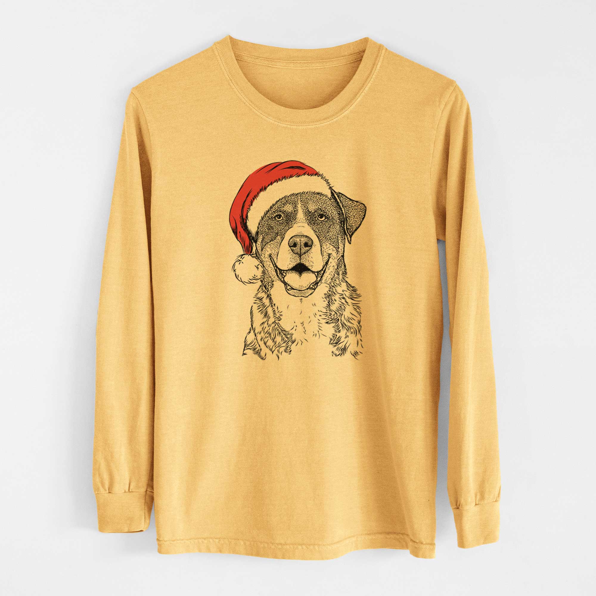 Santa Leon the Greater Swiss Mountain Dog - Heavyweight 100% Cotton Long Sleeve