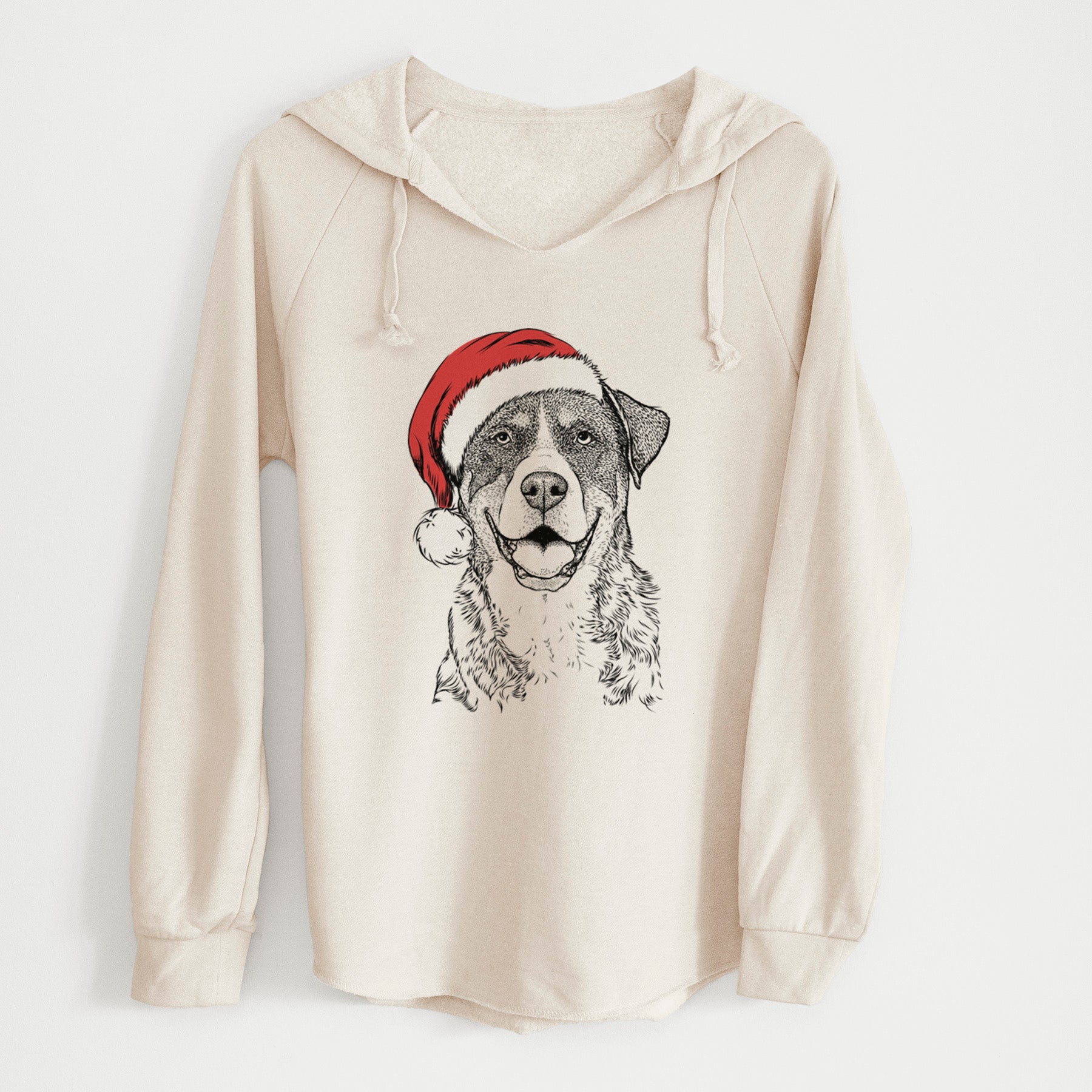 Santa Leon the Greater Swiss Mountain Dog - Cali Wave Hooded Sweatshirt