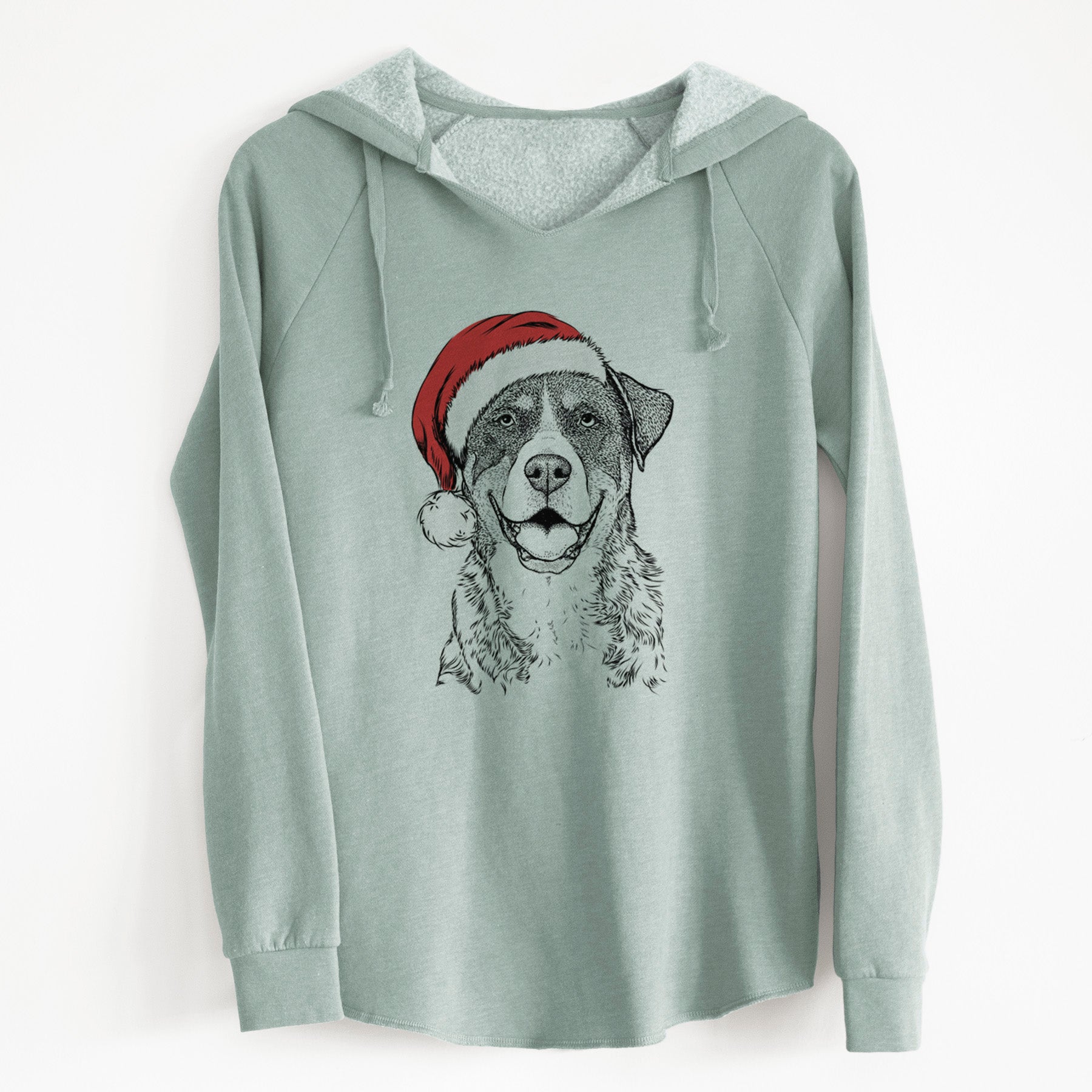 Santa Leon the Greater Swiss Mountain Dog - Cali Wave Hooded Sweatshirt