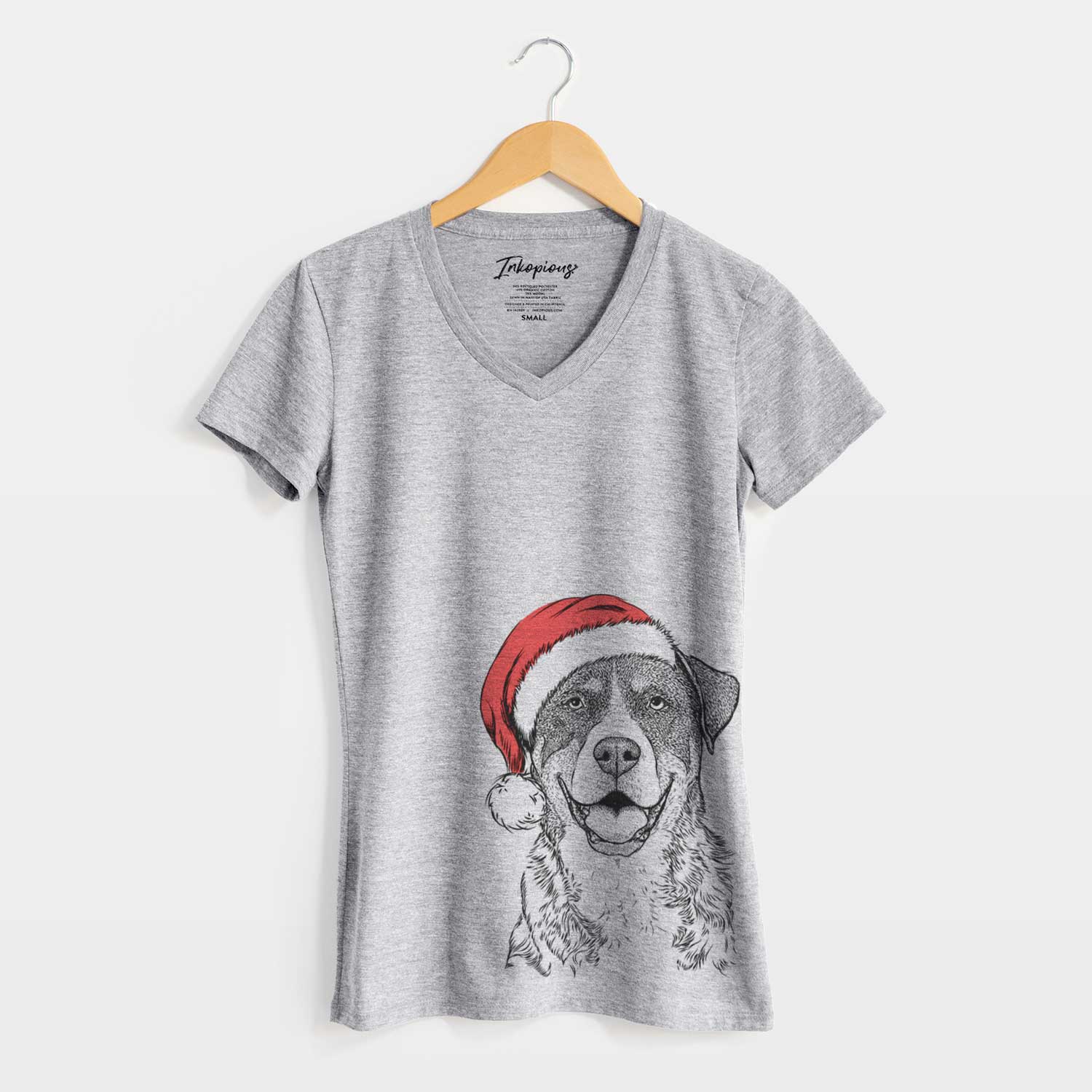 Santa Leon the Greater Swiss Mountain Dog - Women's V-neck Shirt