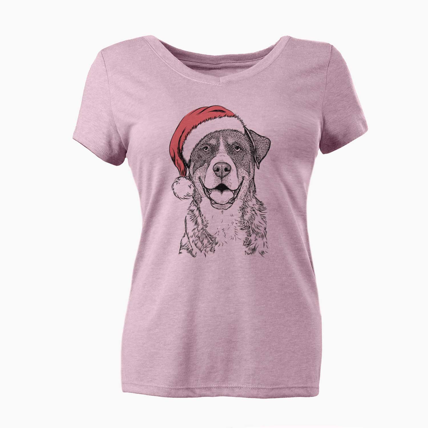 Santa Leon the Greater Swiss Mountain Dog - Women's V-neck Shirt