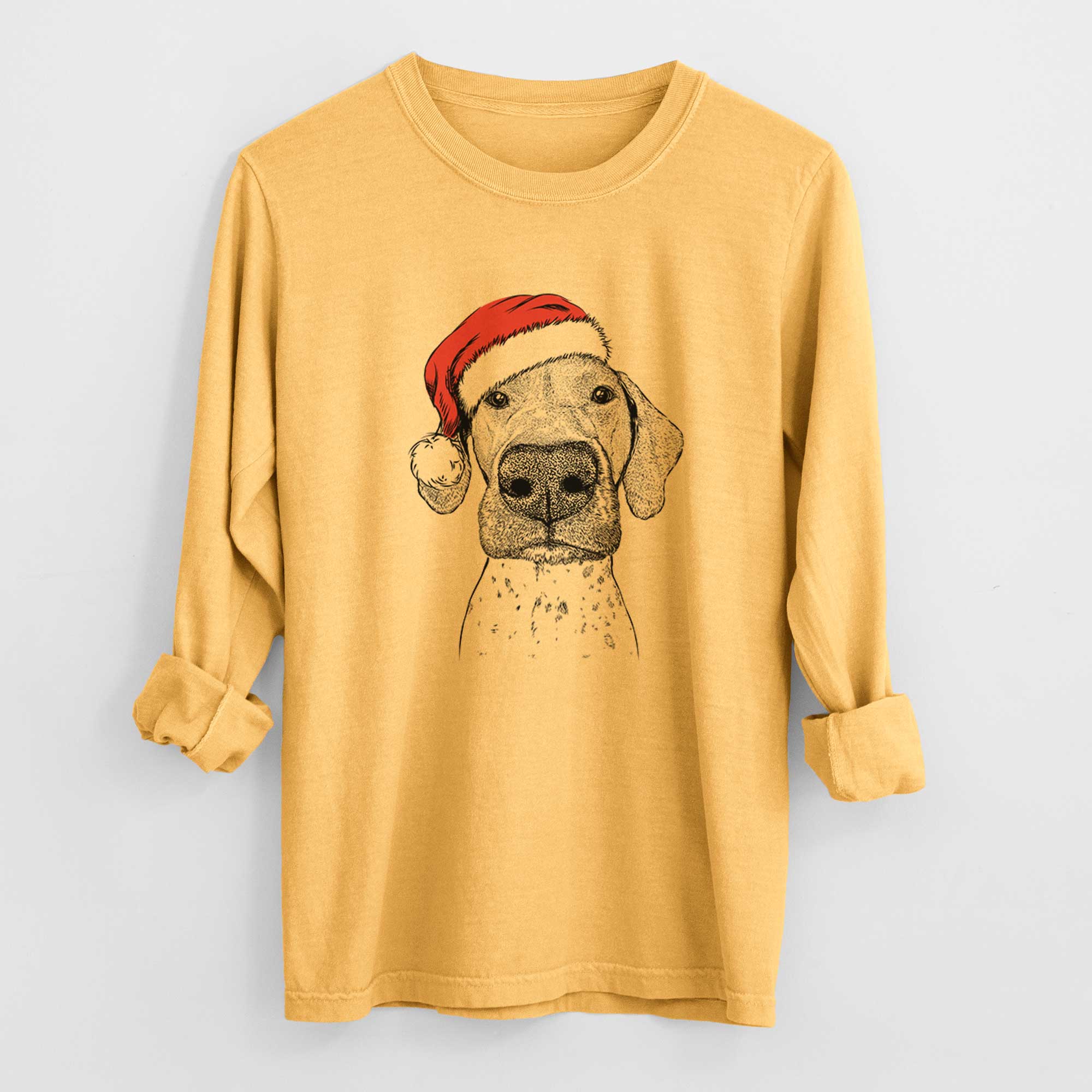 Santa Leroy the German Shorthaired Pointer - Heavyweight 100% Cotton Long Sleeve