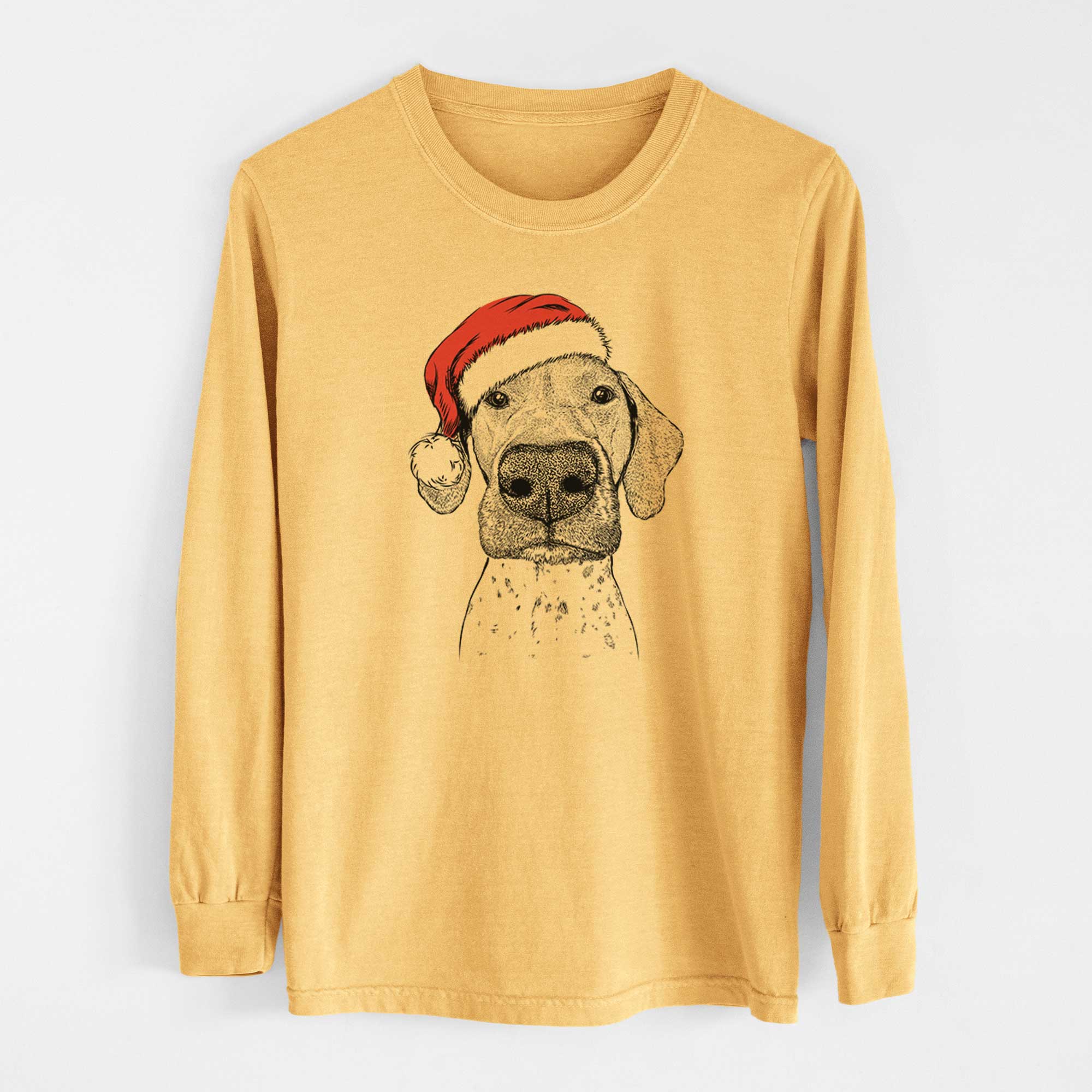 Santa Leroy the German Shorthaired Pointer - Heavyweight 100% Cotton Long Sleeve