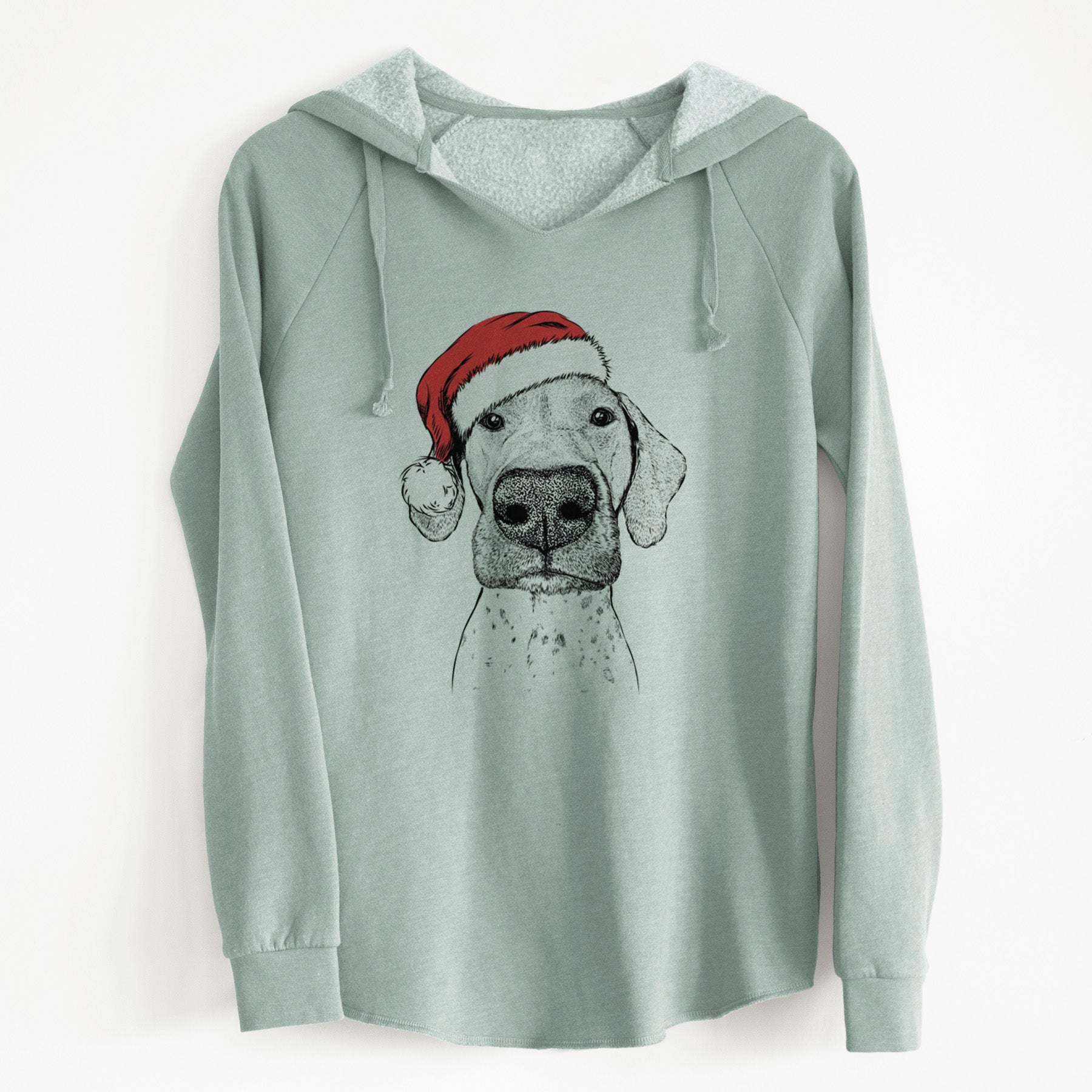 Santa Leroy the German Shorthaired Pointer - Cali Wave Hooded Sweatshirt