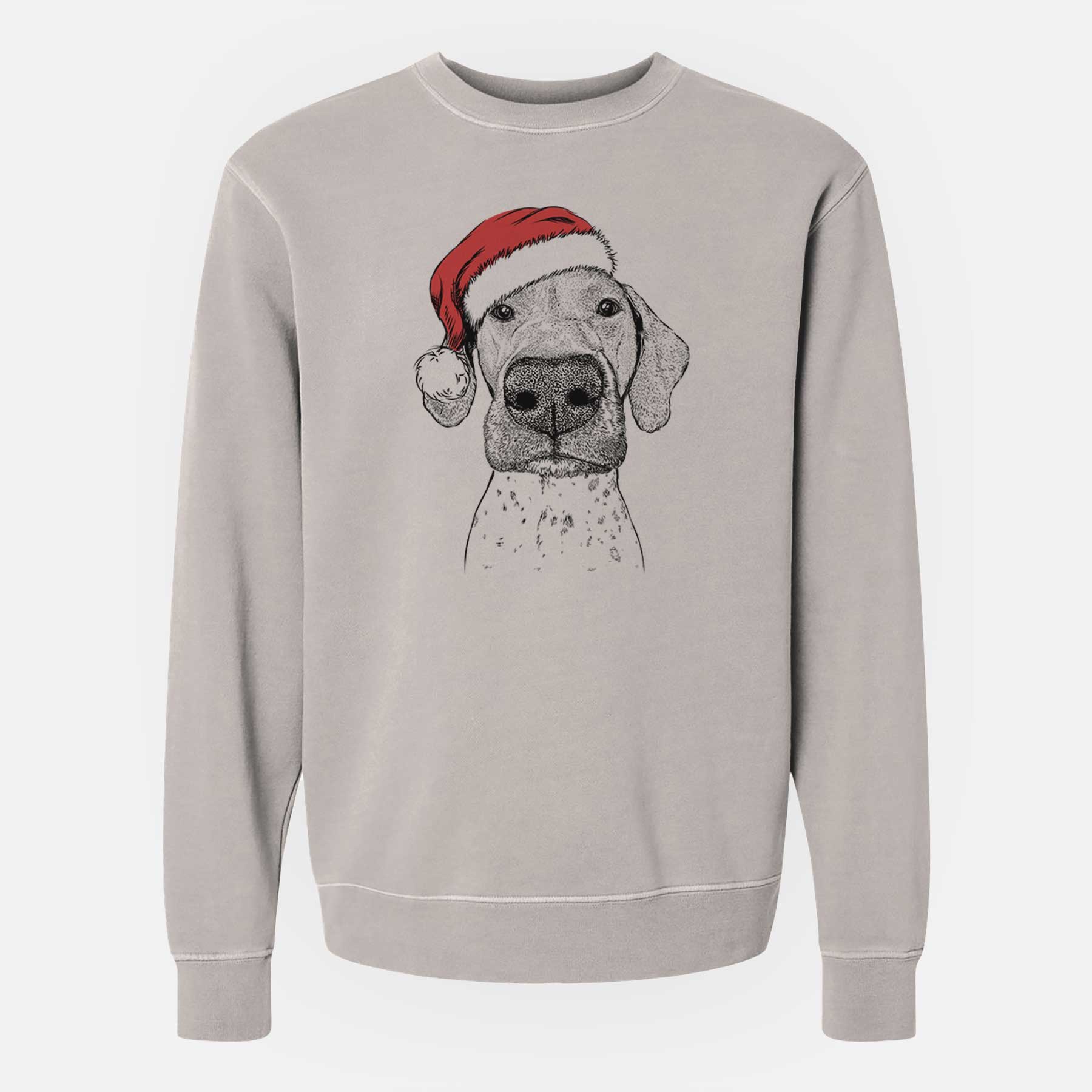 Santa Leroy the German Shorthaired Pointer - Unisex Pigment Dyed Crew Sweatshirt