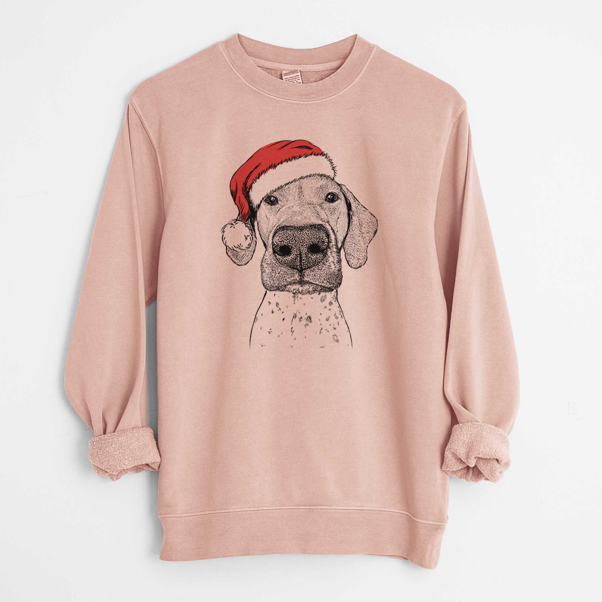 Santa Leroy the German Shorthaired Pointer - Unisex Pigment Dyed Crew Sweatshirt