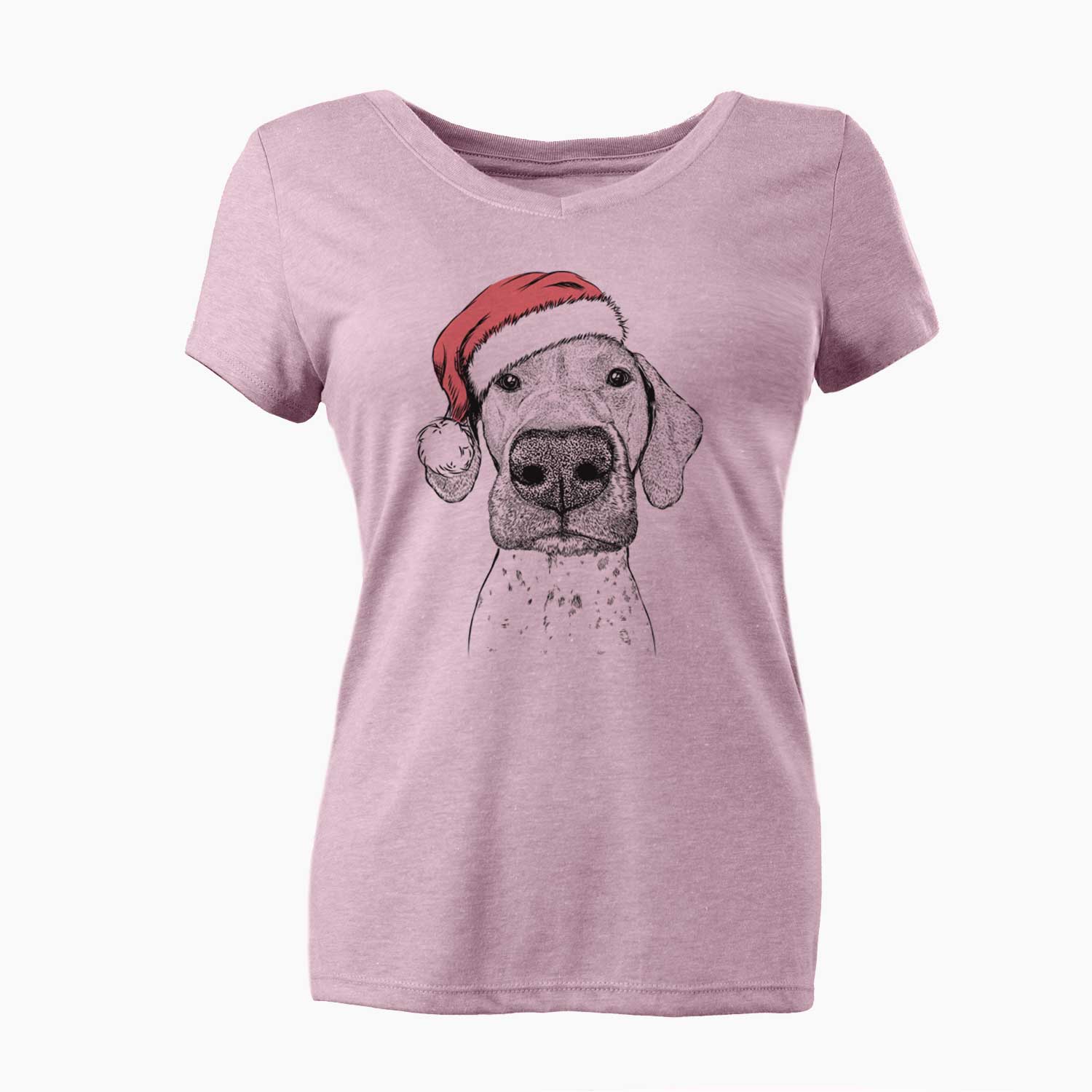 Santa Leroy the German Shorthaired Pointer - Women's V-neck Shirt