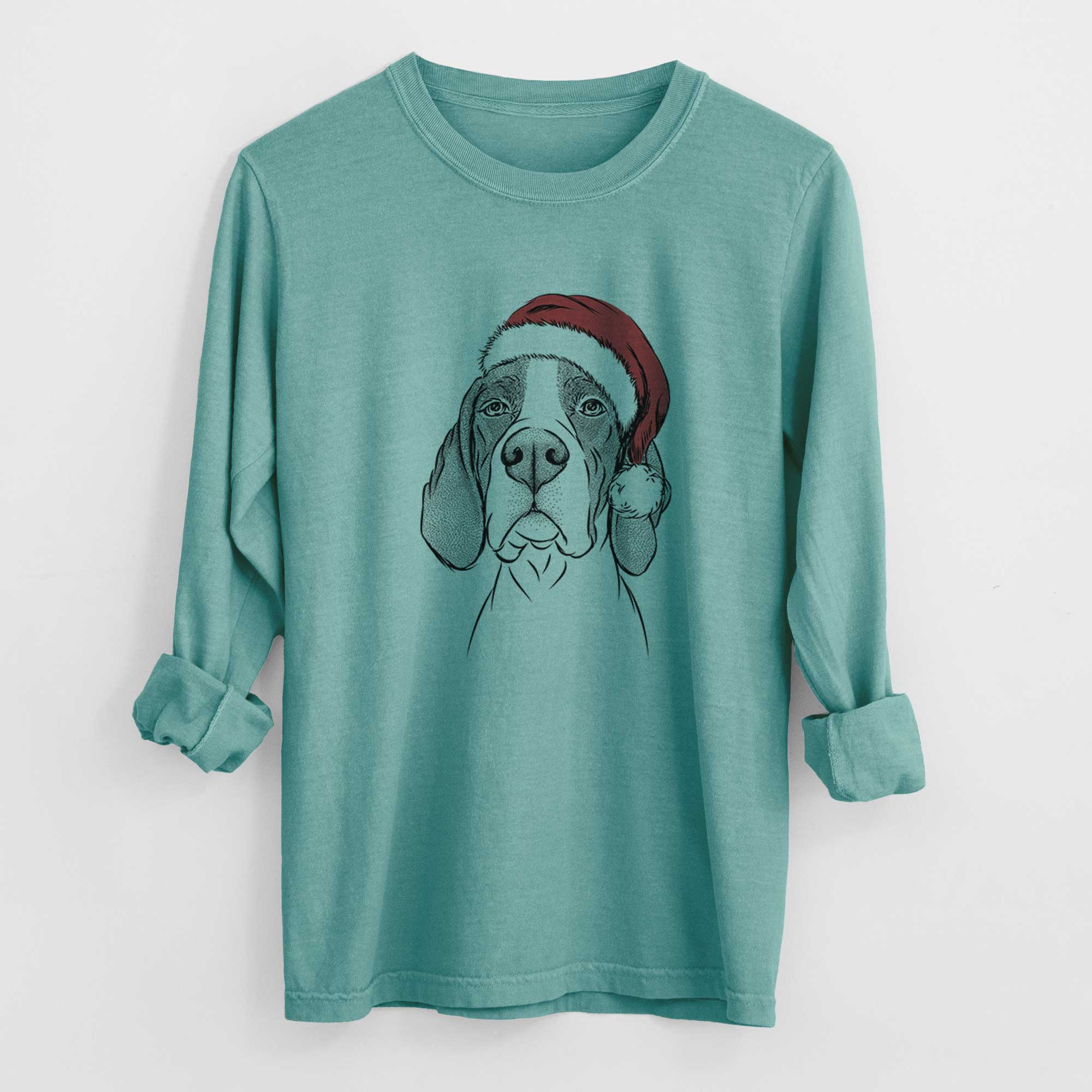 Santa Liam the English Pointer - Heavyweight 100% Cotton Long Sleeve