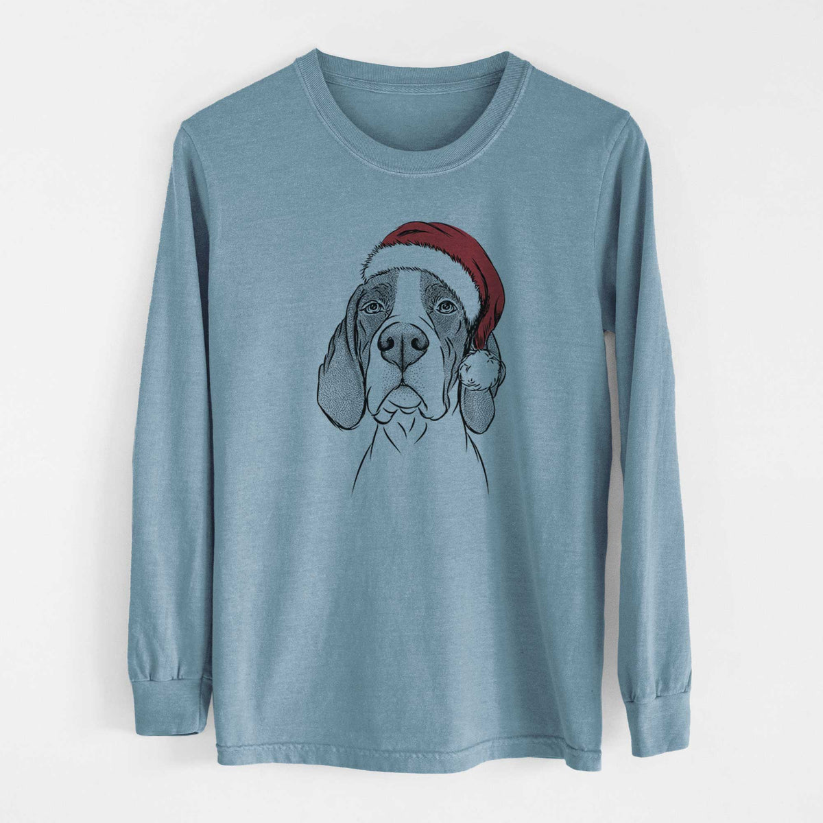 Santa Liam the English Pointer - Heavyweight 100% Cotton Long Sleeve