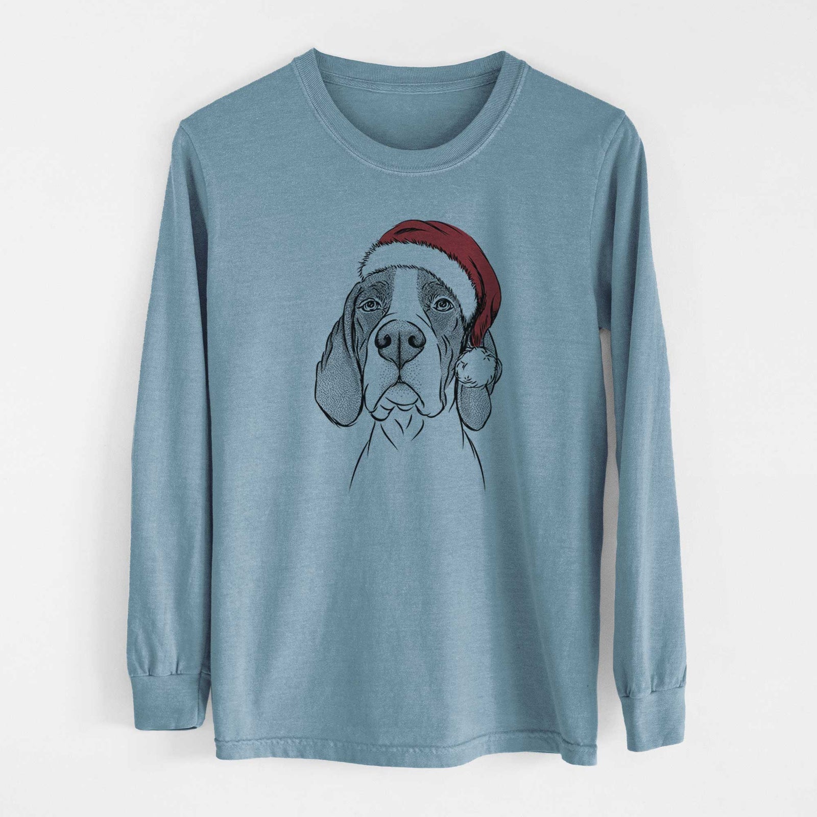 Santa Liam the English Pointer - Heavyweight 100% Cotton Long Sleeve