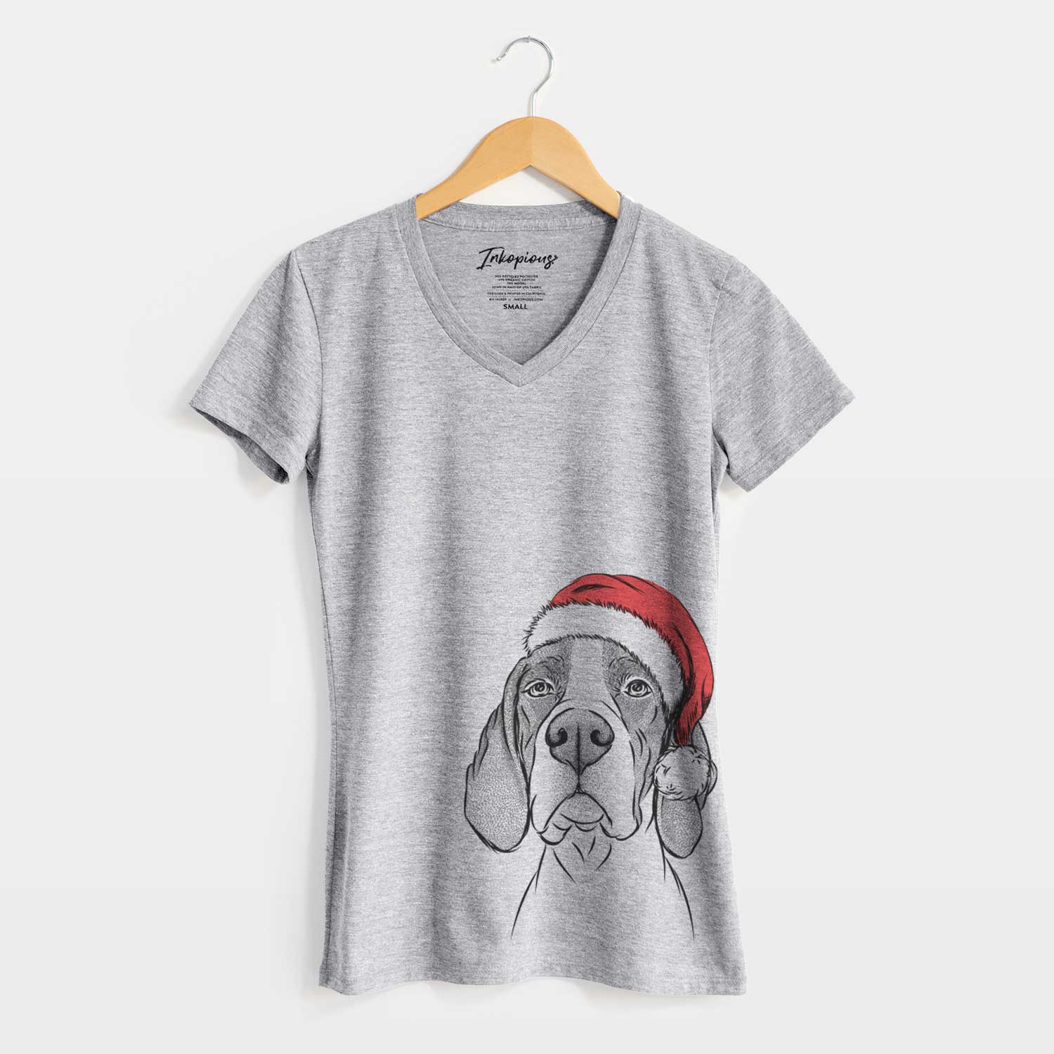 Santa Liam the English Pointer - Women's V-neck Shirt