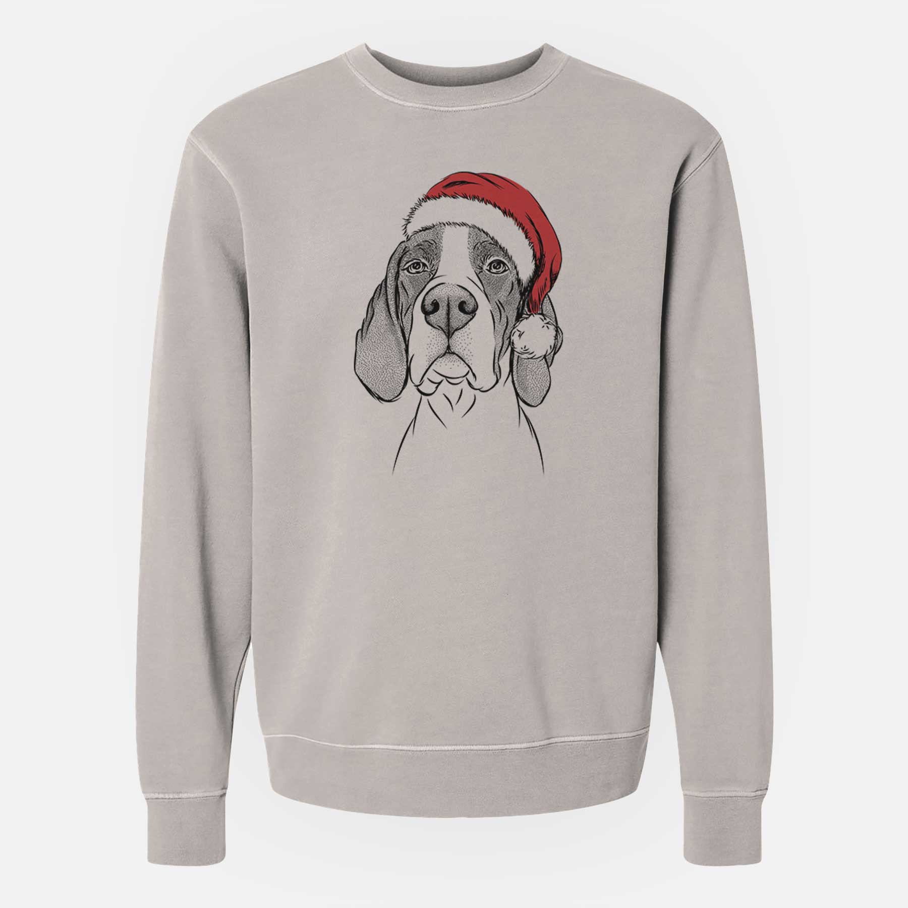 Santa Liam the English Pointer - Unisex Pigment Dyed Crew Sweatshirt