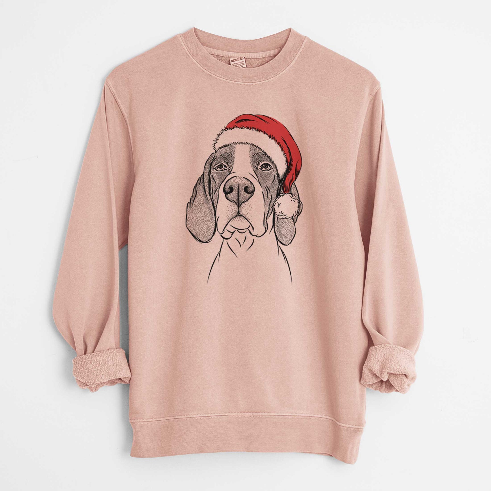 Santa Liam the English Pointer - Unisex Pigment Dyed Crew Sweatshirt