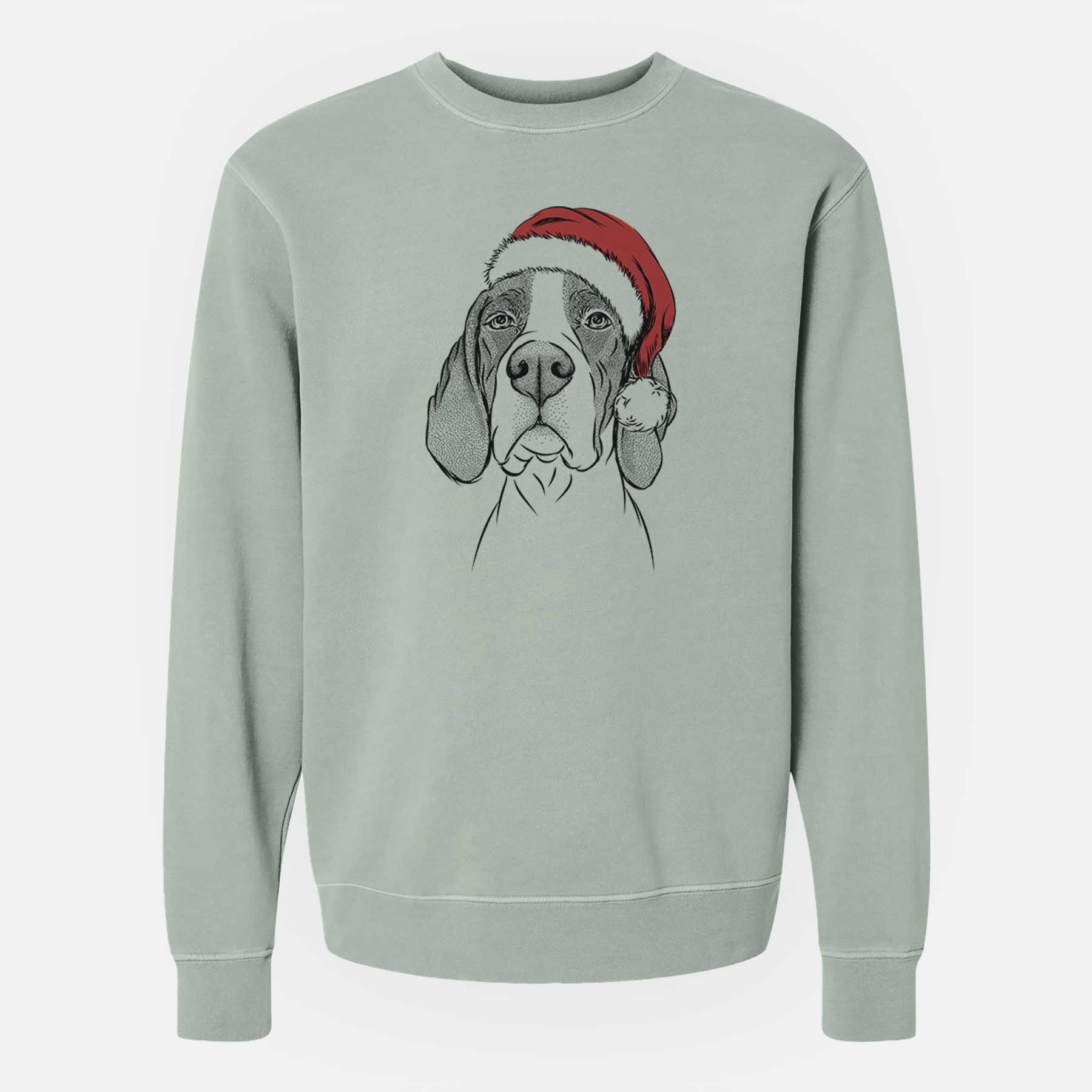 Santa Liam the English Pointer - Unisex Pigment Dyed Crew Sweatshirt