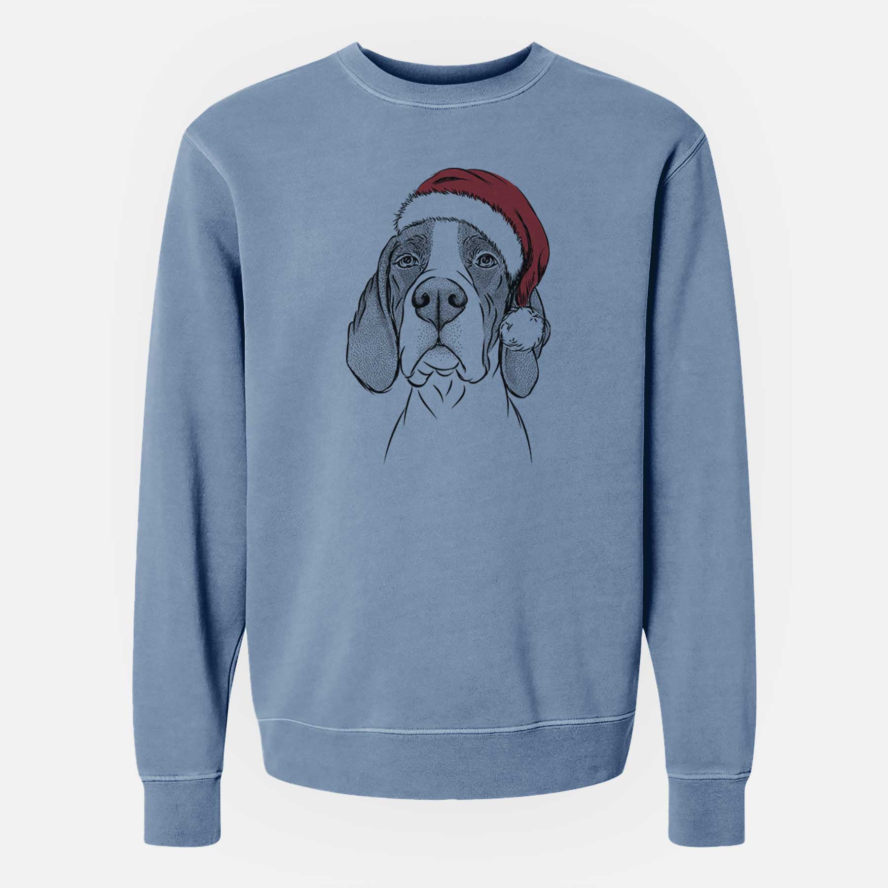 Santa Liam the English Pointer - Unisex Pigment Dyed Crew Sweatshirt