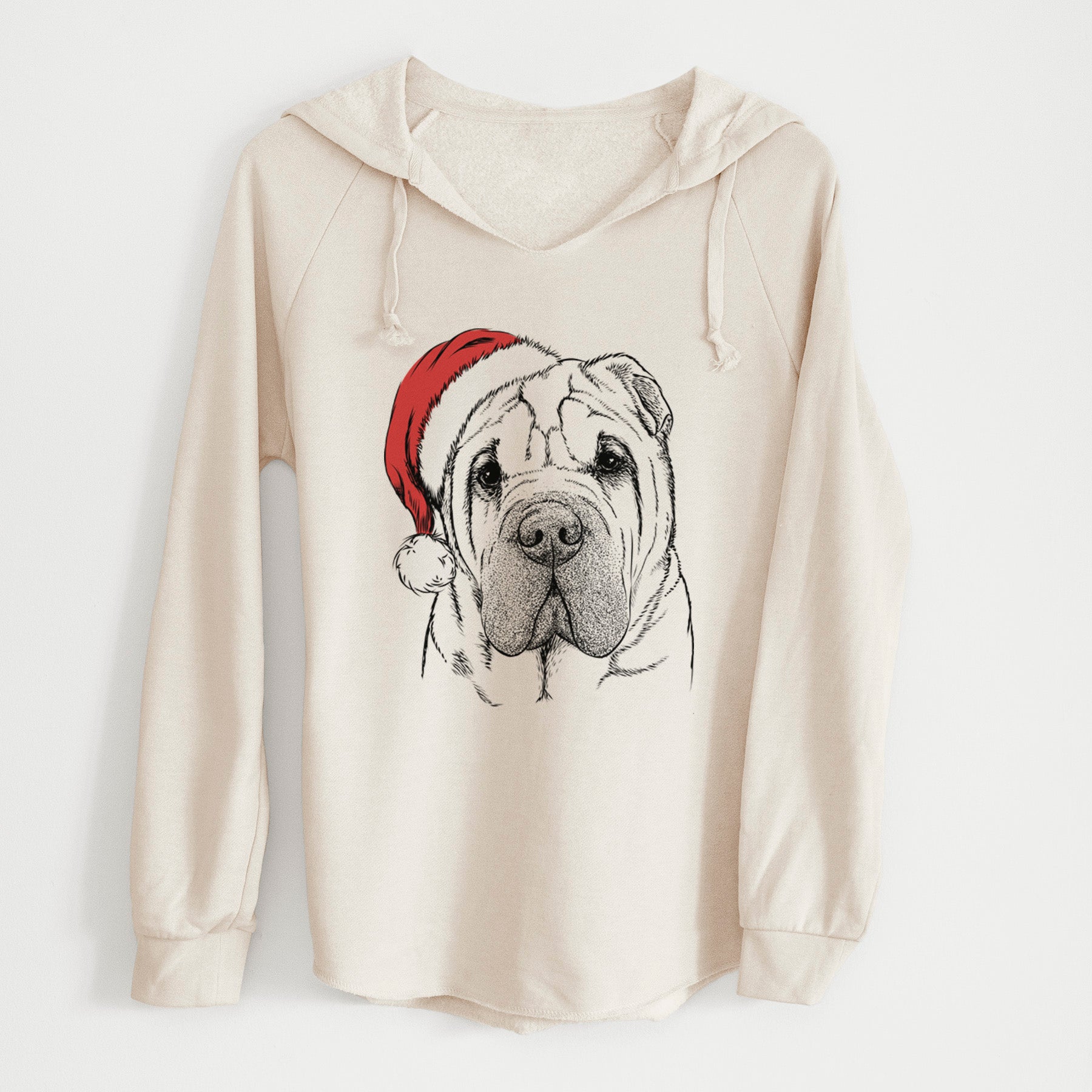 Santa Lilly the Shar Pei - Cali Wave Hooded Sweatshirt