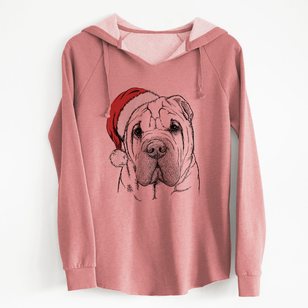Santa Lilly the Shar Pei - Cali Wave Hooded Sweatshirt