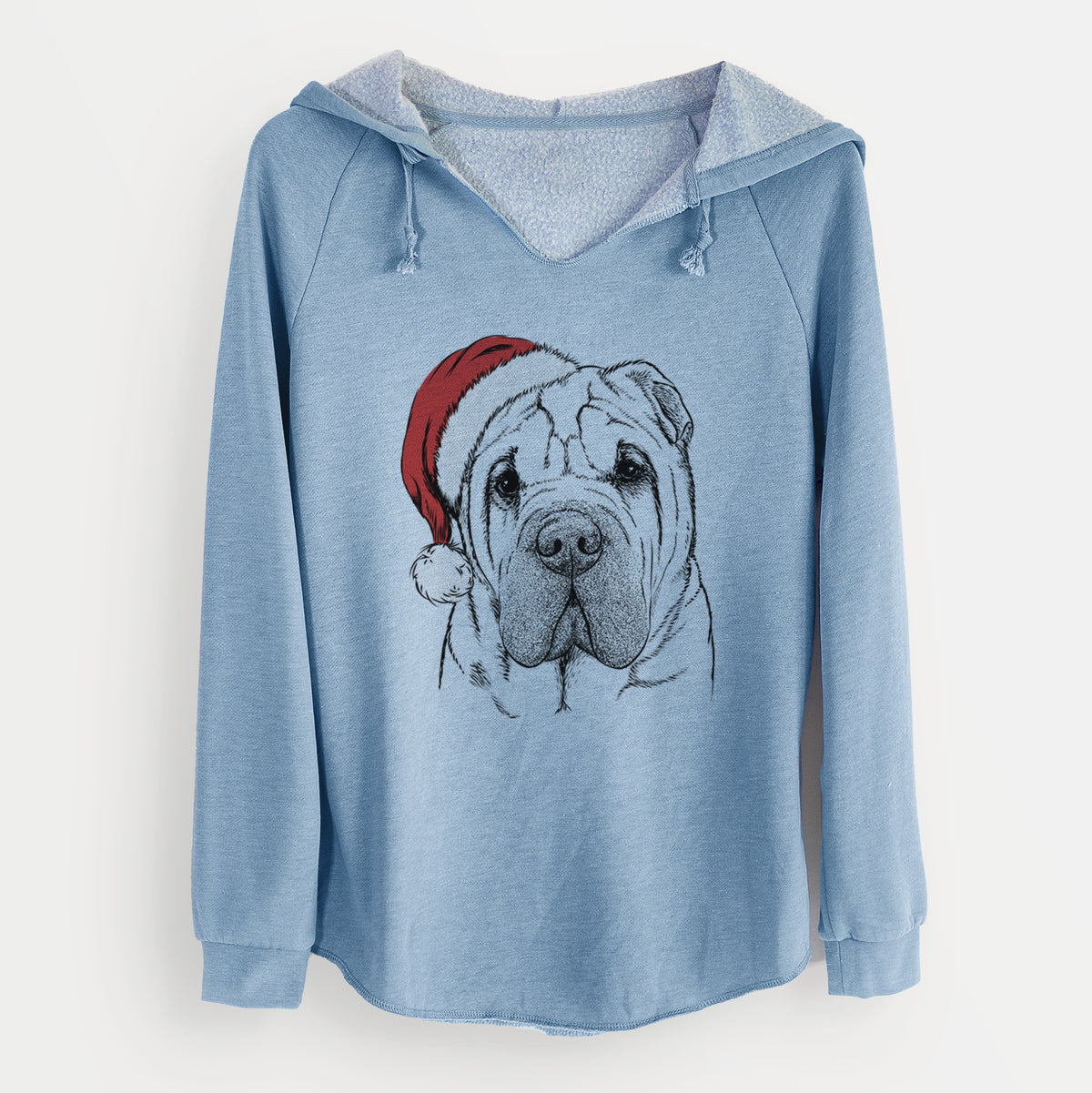 Santa Lilly the Shar Pei - Cali Wave Hooded Sweatshirt