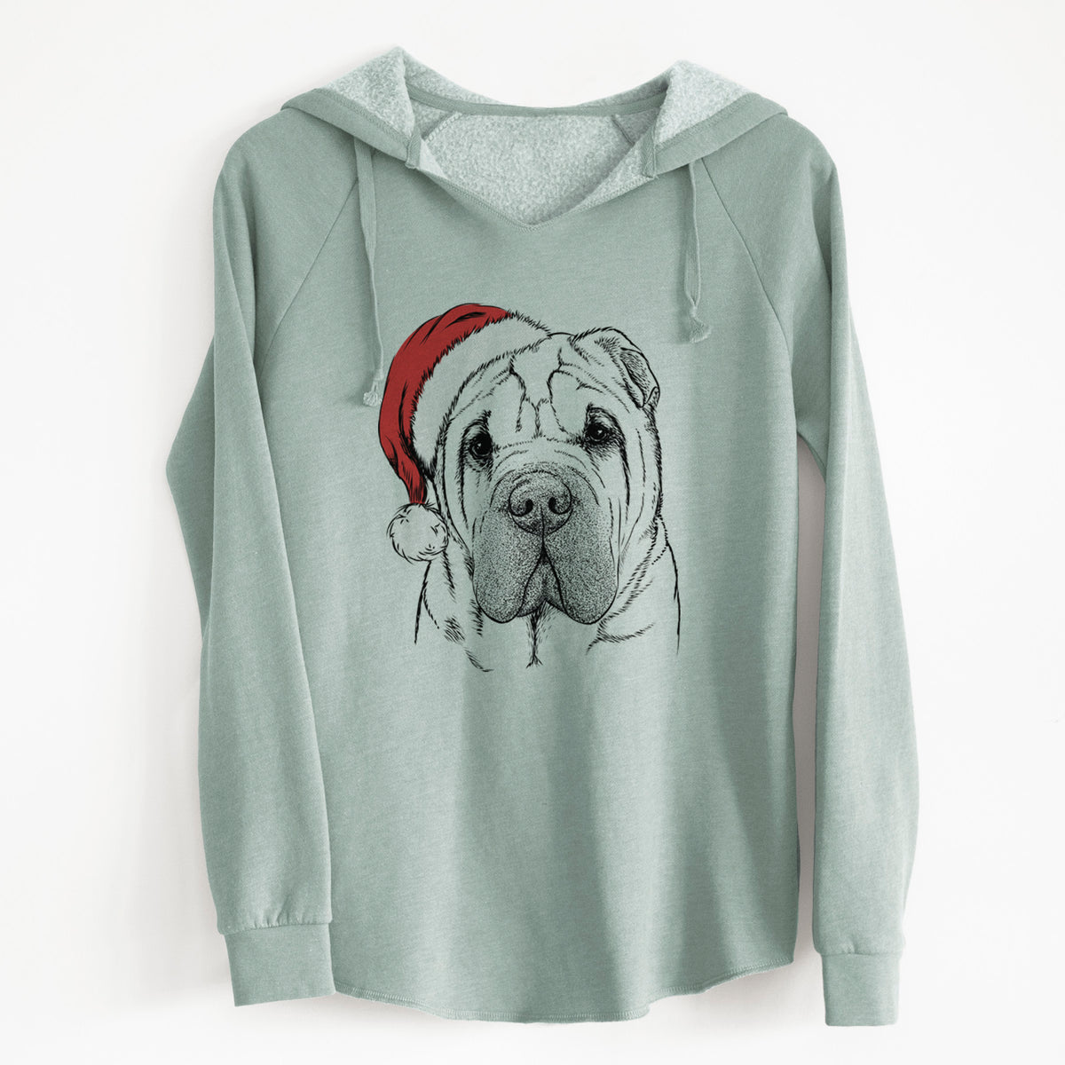 Santa Lilly the Shar Pei - Cali Wave Hooded Sweatshirt