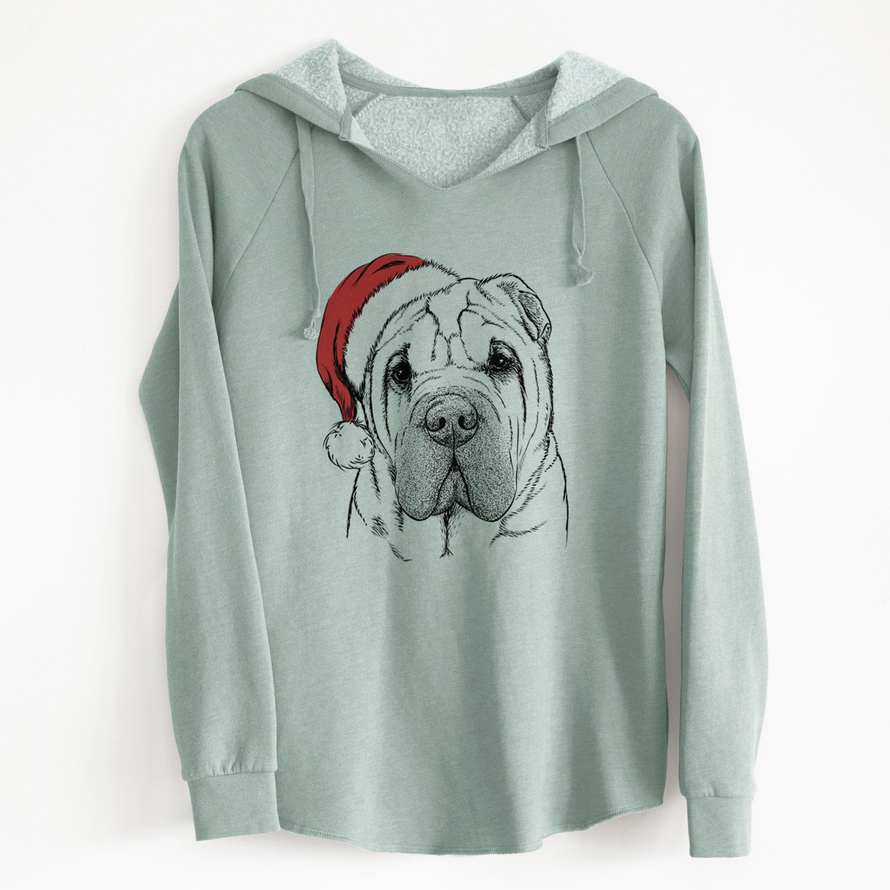 Santa Lilly the Shar Pei - Cali Wave Hooded Sweatshirt