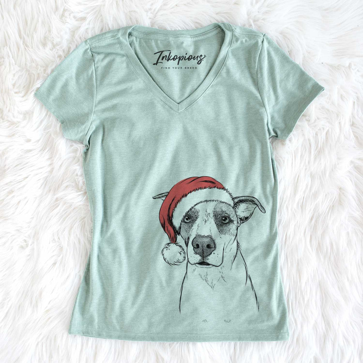 Santa Lily the Mixed Breed - Women&#39;s V-neck Shirt