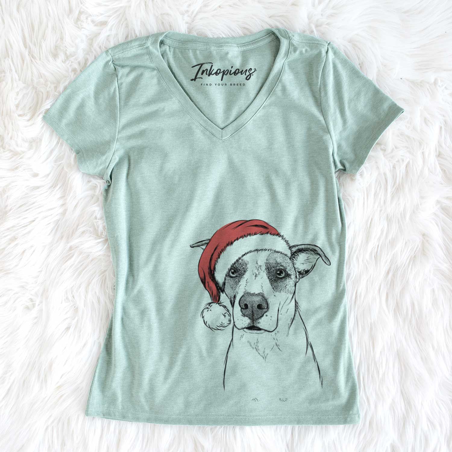 Santa Lily the Mixed Breed - Women's V-neck Shirt