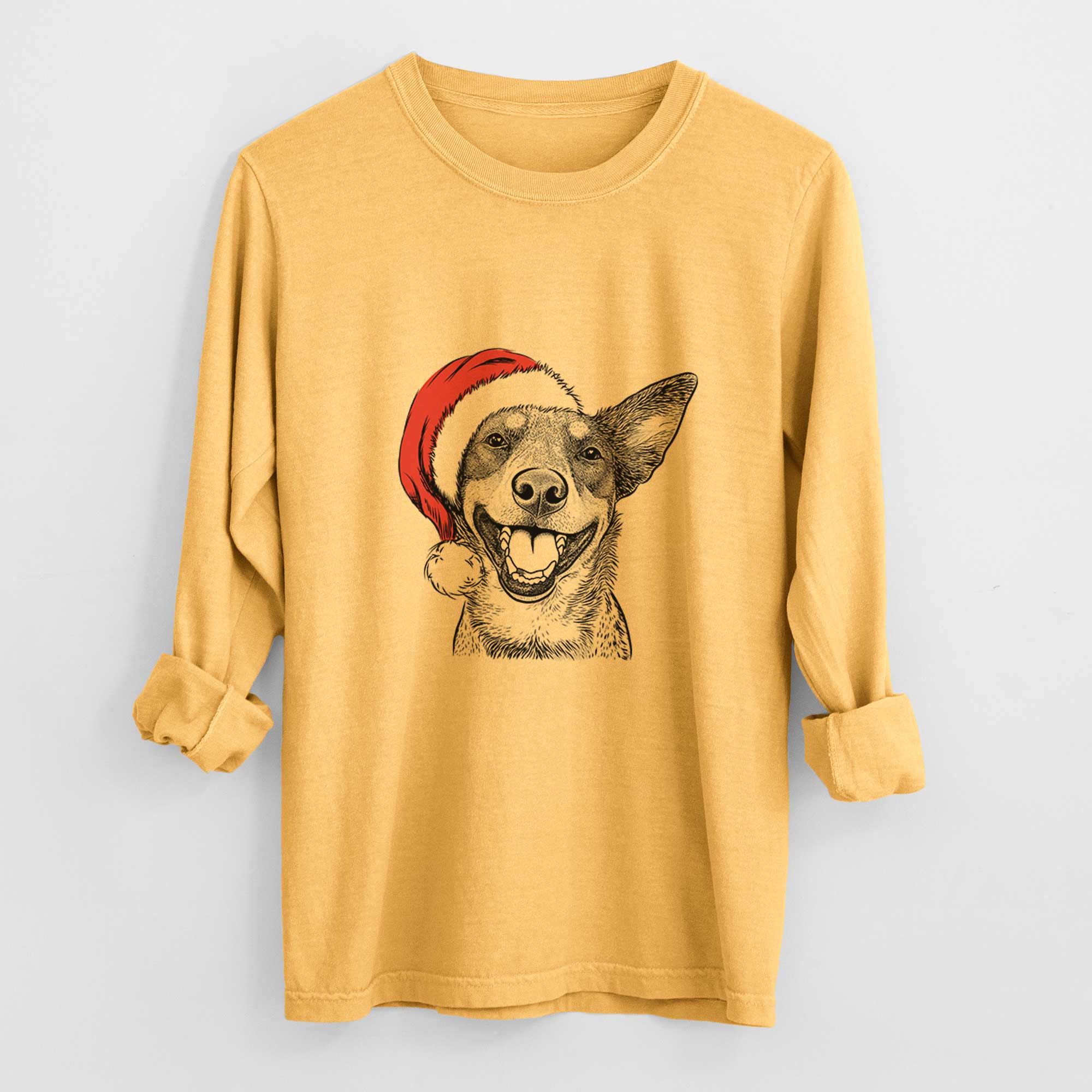 Santa Lily the Australian Cattle Dog - Heavyweight 100% Cotton Long Sleeve