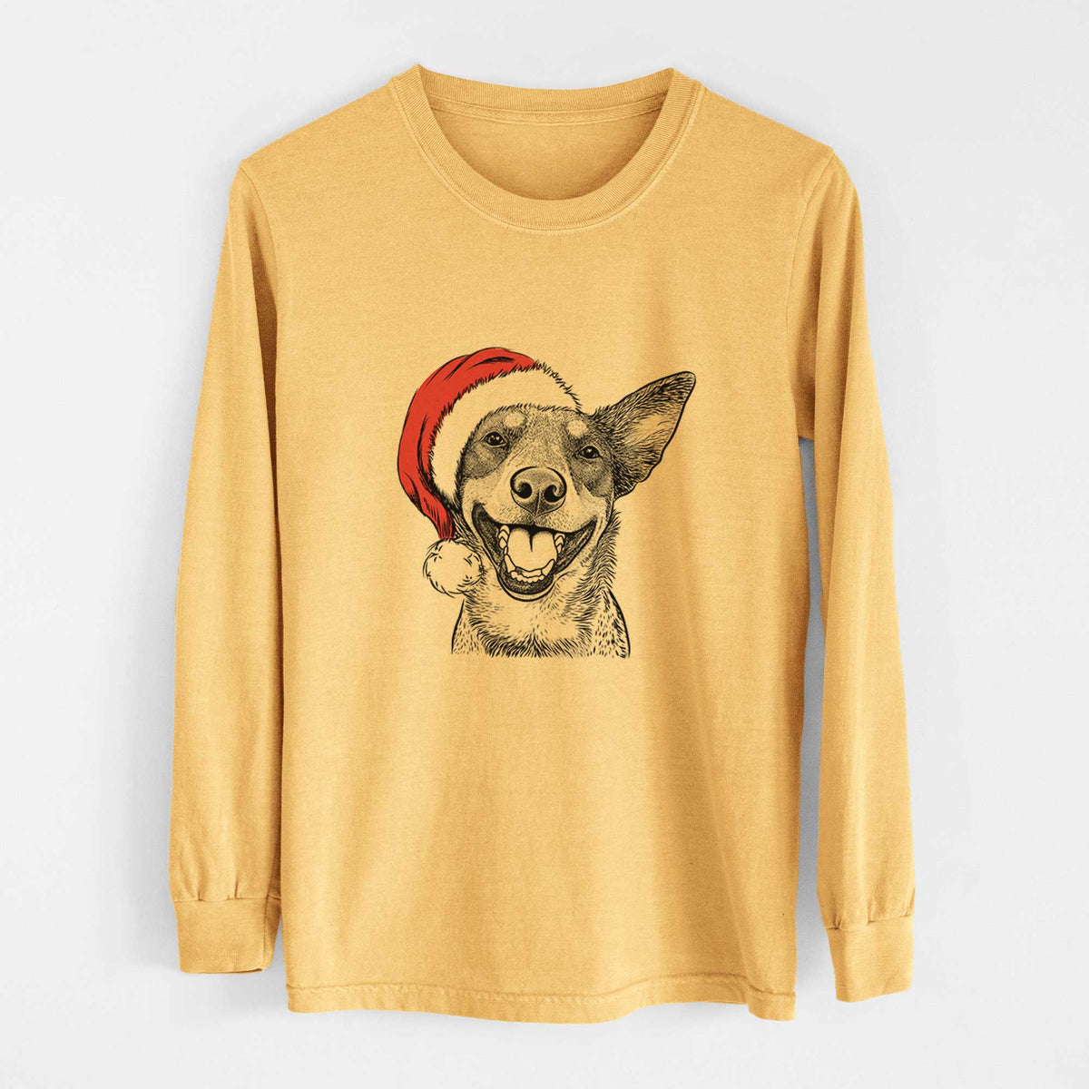 Santa Lily the Australian Cattle Dog - Heavyweight 100% Cotton Long Sleeve