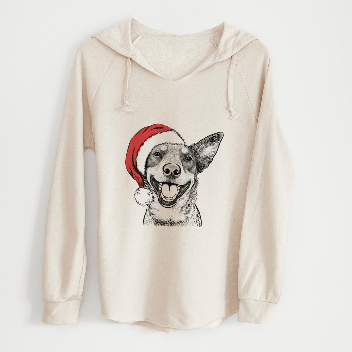 Santa Lily the Australian Cattle Dog - Cali Wave Hooded Sweatshirt