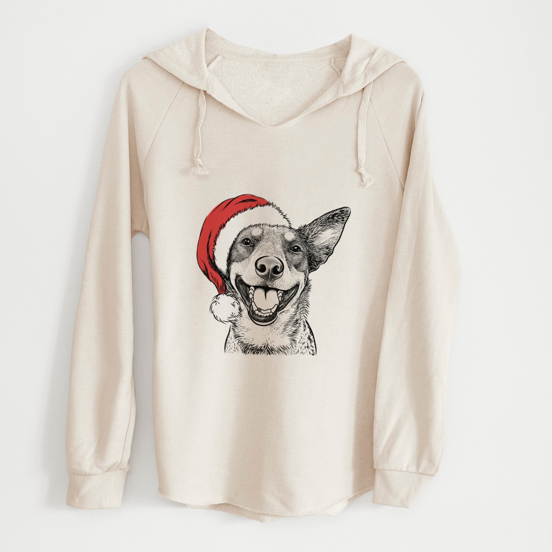 Santa Lily the Australian Cattle Dog - Cali Wave Hooded Sweatshirt