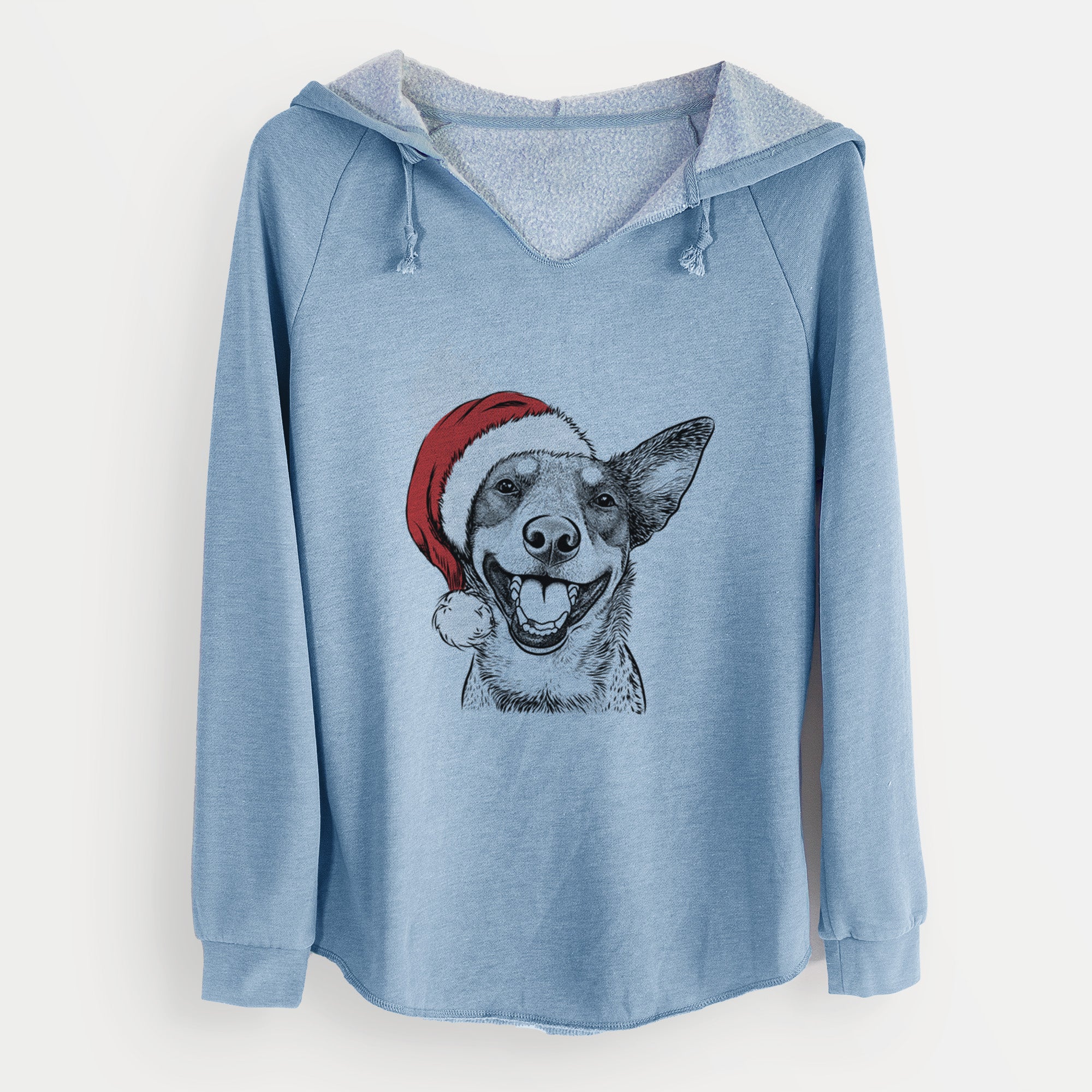 Santa Lily the Australian Cattle Dog - Cali Wave Hooded Sweatshirt