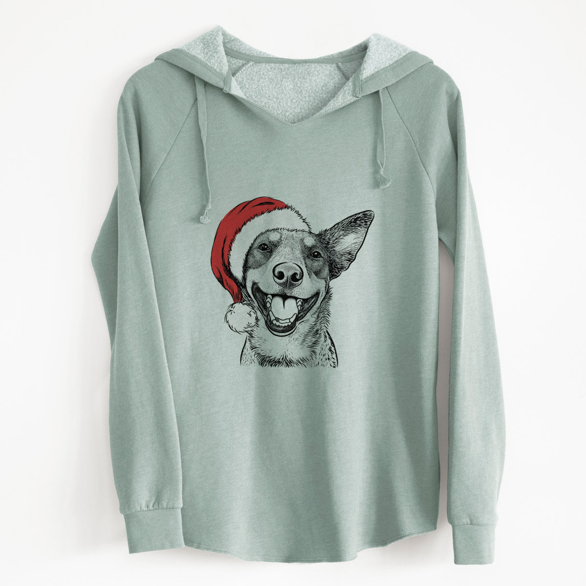 Santa Lily the Australian Cattle Dog - Cali Wave Hooded Sweatshirt