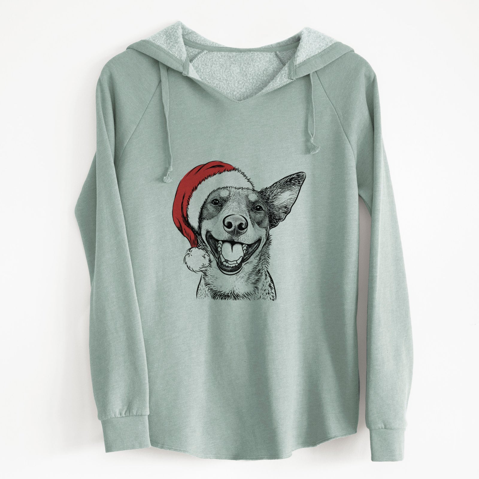 Santa Lily the Australian Cattle Dog - Cali Wave Hooded Sweatshirt
