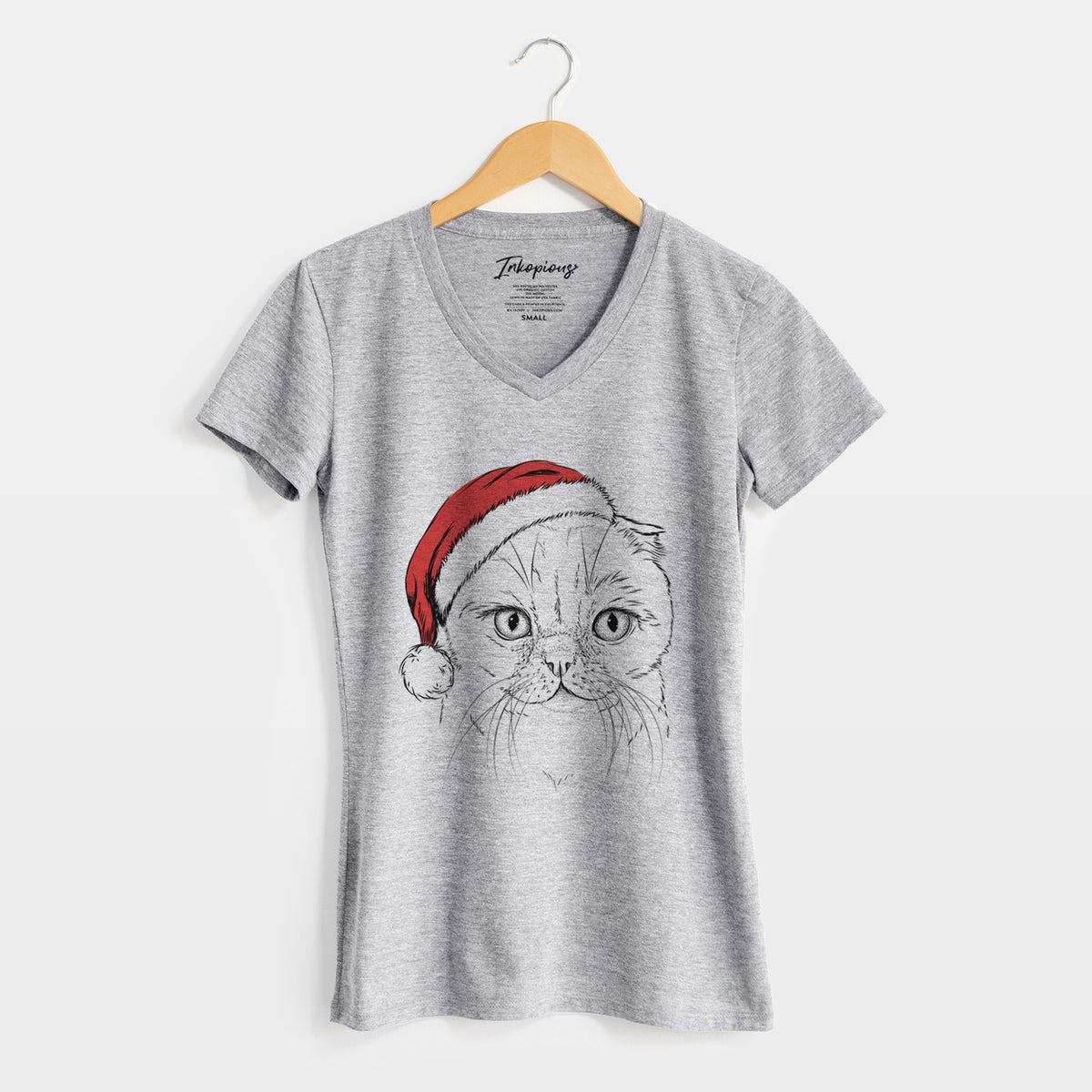 Santa Lina the Exotic Fold Cat - Women's Perfect V-neck Shirt