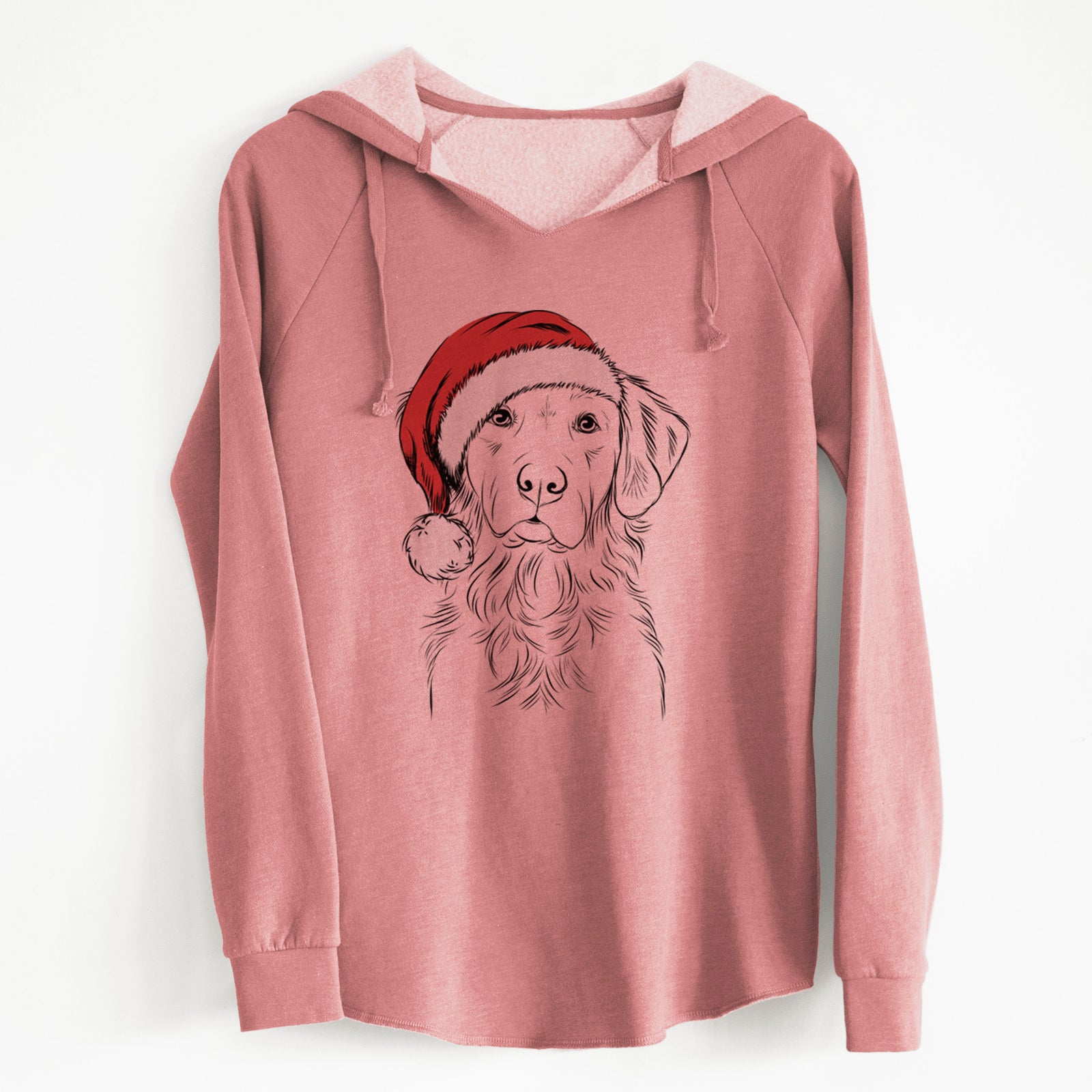 Santa Linden the Golden Retriever - Cali Wave Hooded Sweatshirt