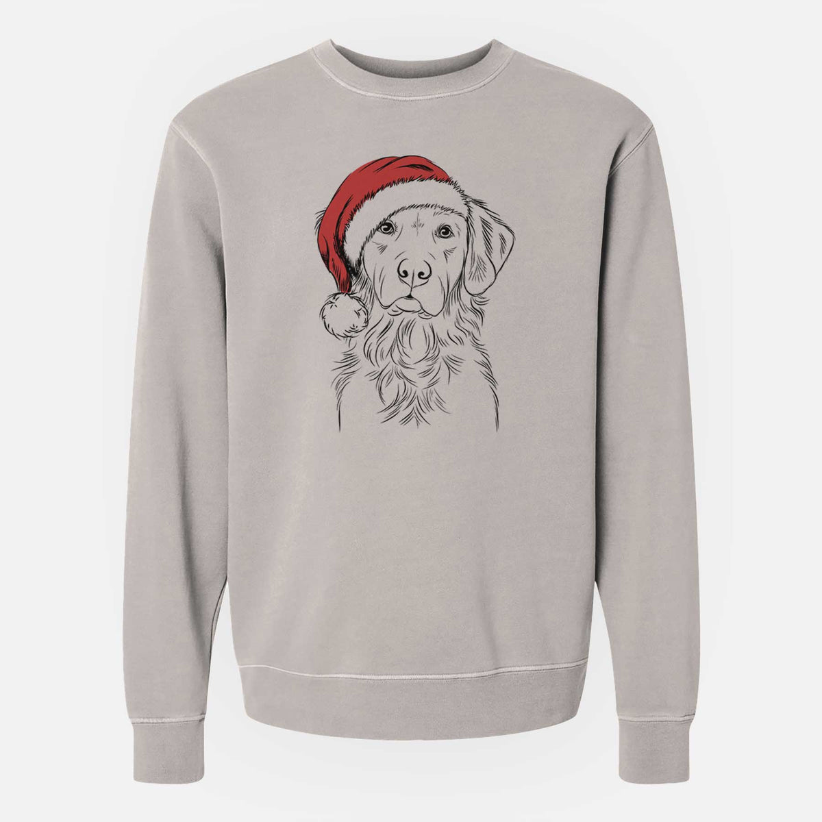 Santa Linden the Golden Retriever - Unisex Pigment Dyed Crew Sweatshirt