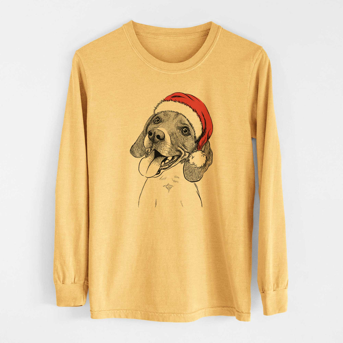 Santa Little Bandit the Beagle - Heavyweight 100% Cotton Long Sleeve