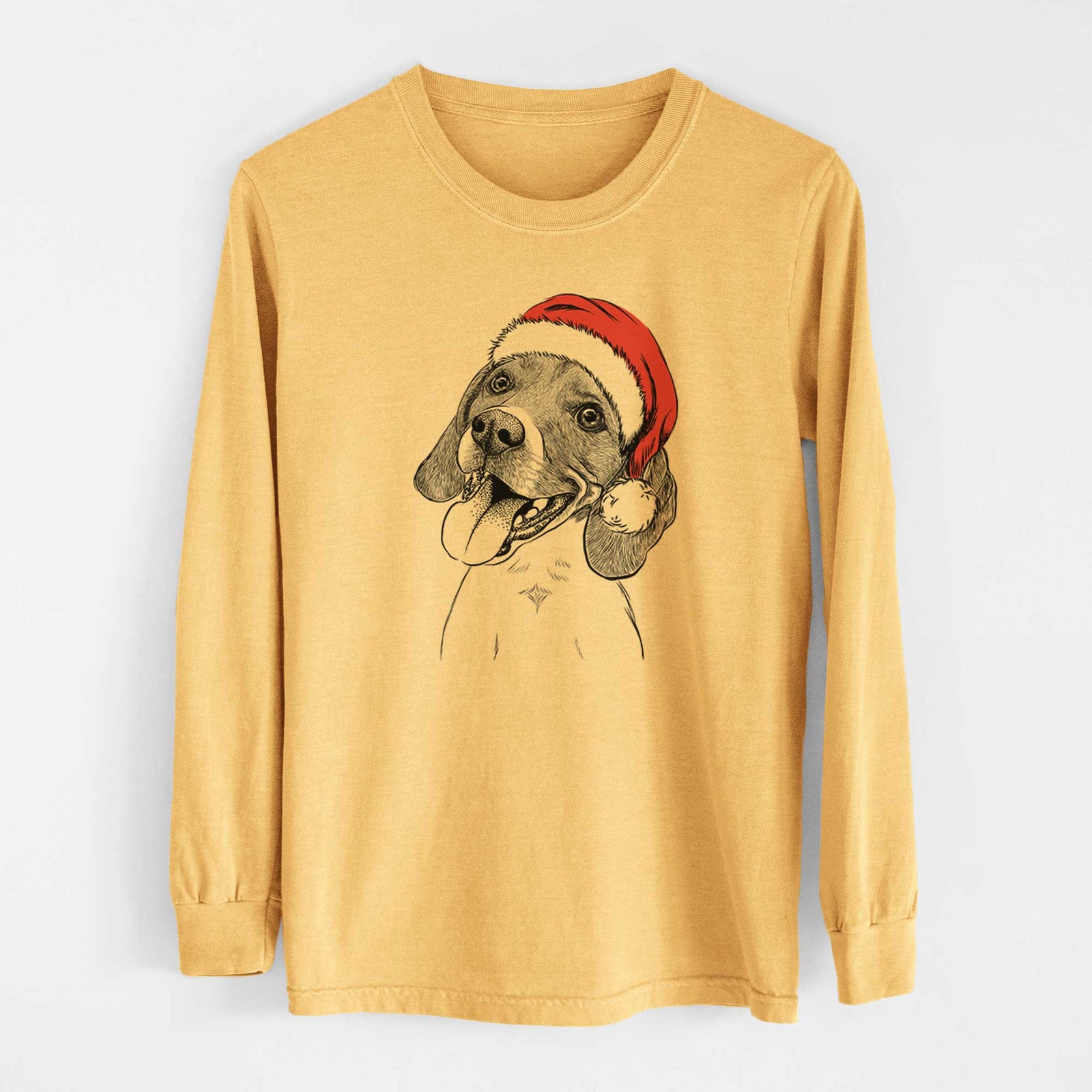 Santa Little Bandit the Beagle - Heavyweight 100% Cotton Long Sleeve