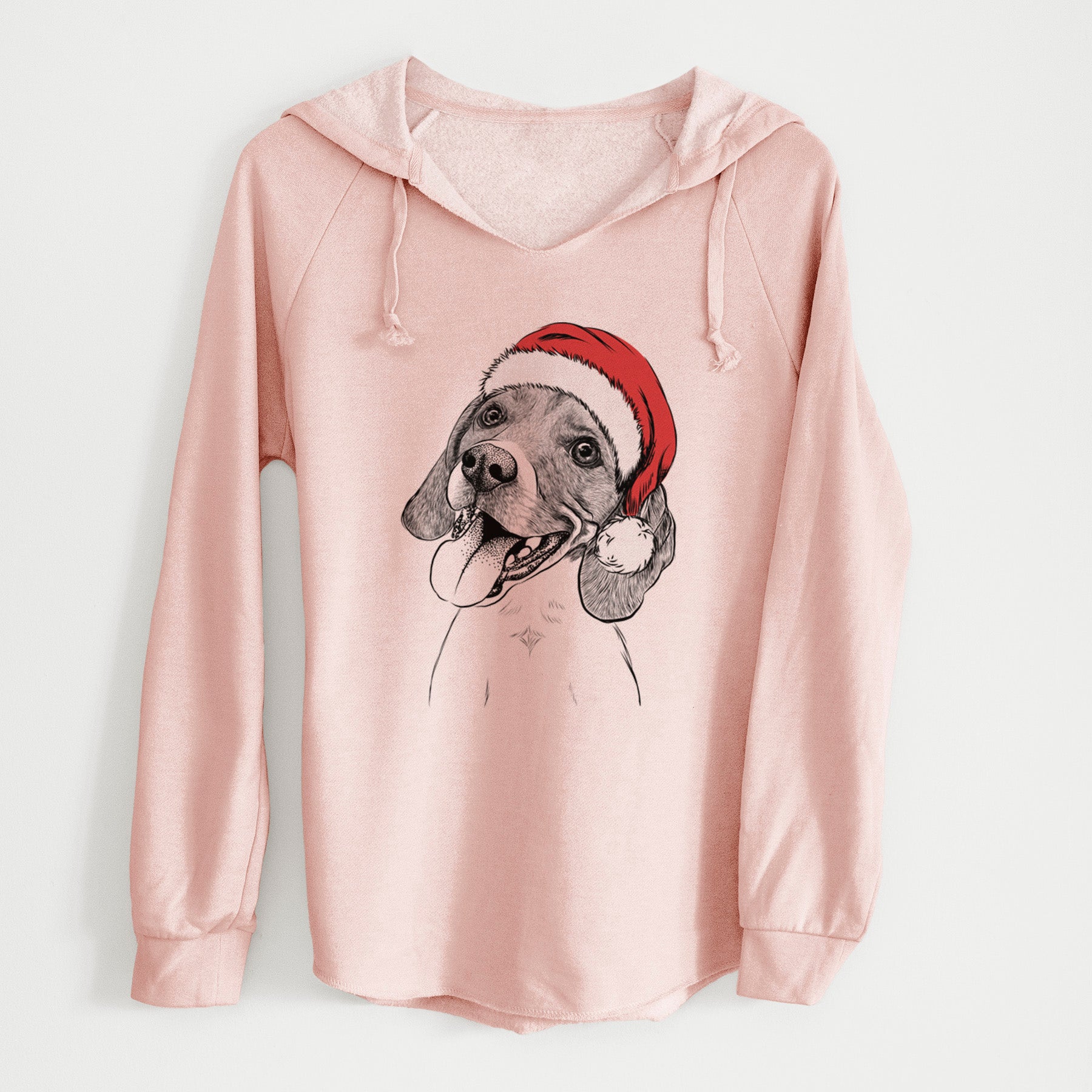 Santa Little Bandit the Beagle - Cali Wave Hooded Sweatshirt